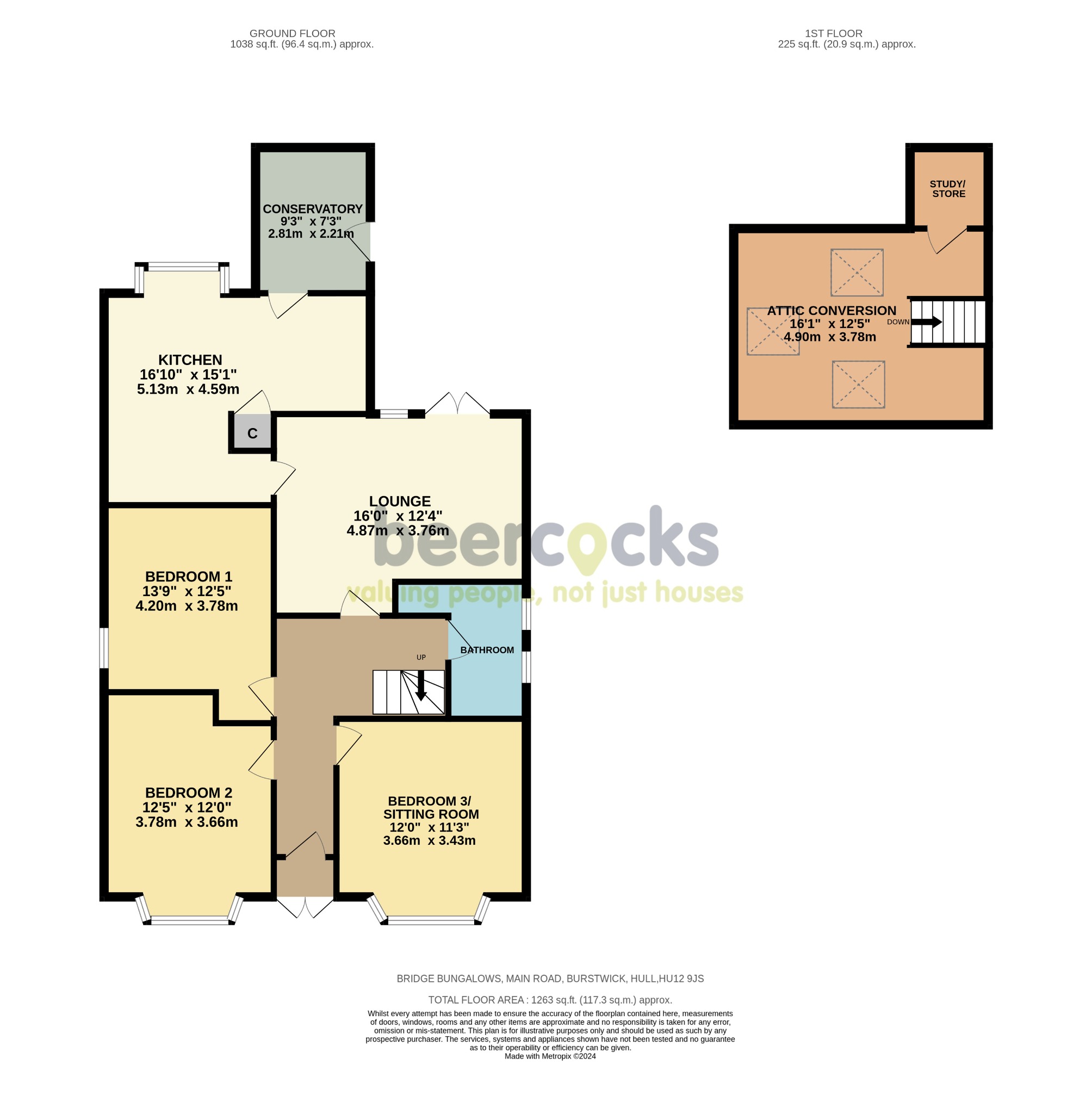 3 bed detached bungalow for sale in Bridge Bungalows, Hull - Property Floorplan