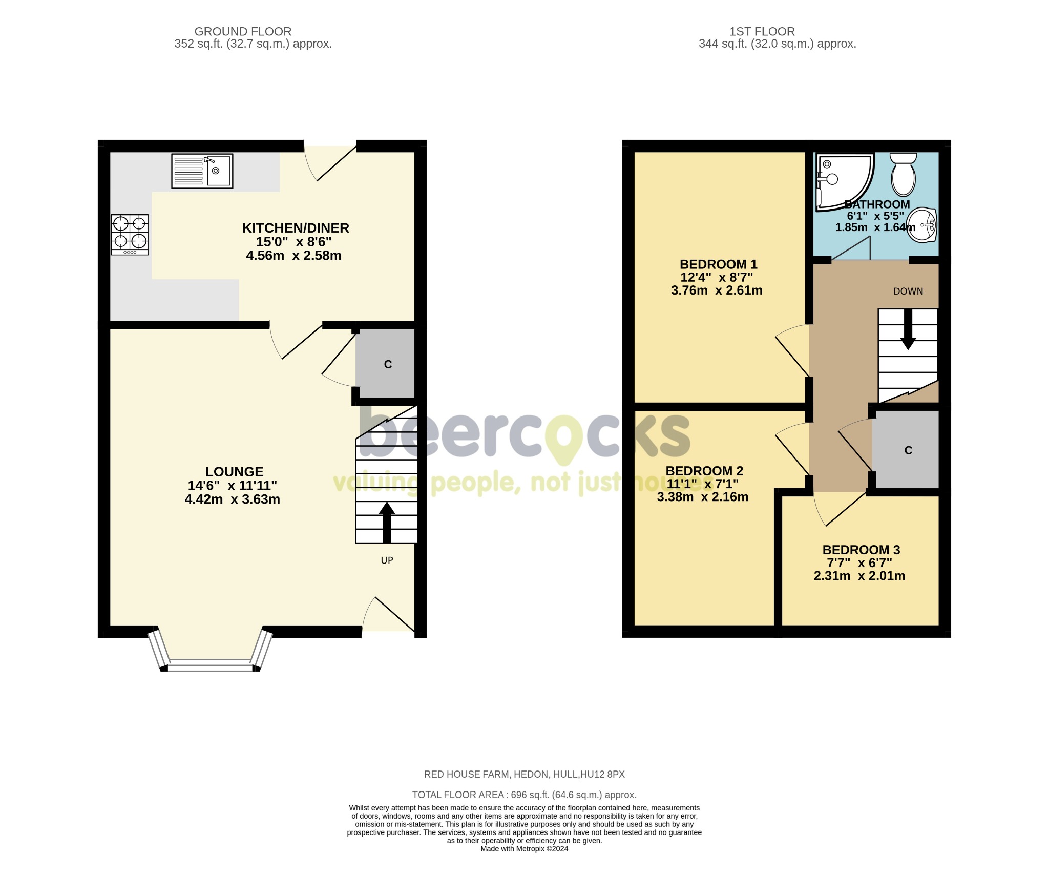 3 bed semi-detached house for sale in Red House Farm, Hull - Property Floorplan
