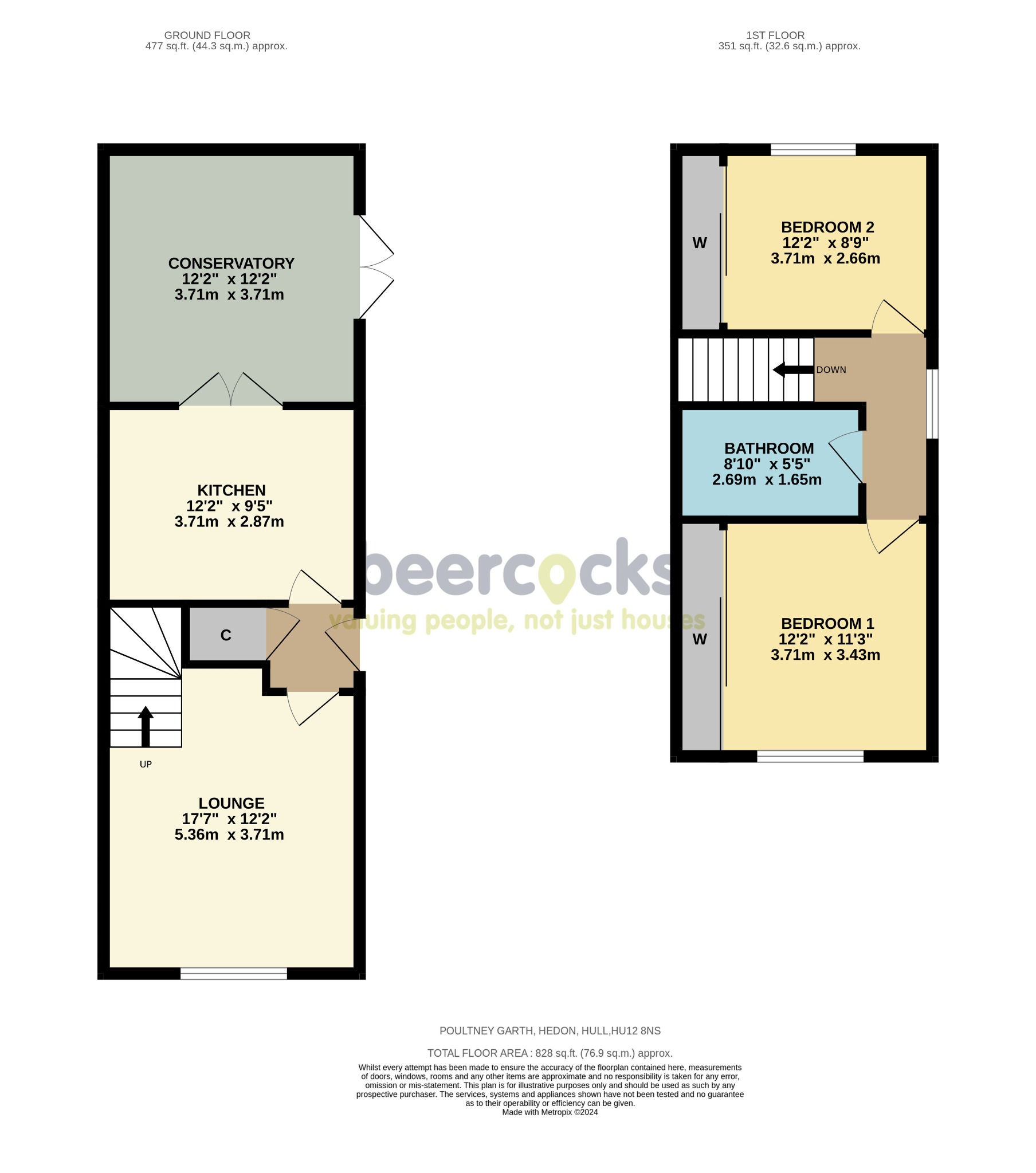 2 bed semi-detached house for sale in Poultney Garth, Hull - Property Floorplan
