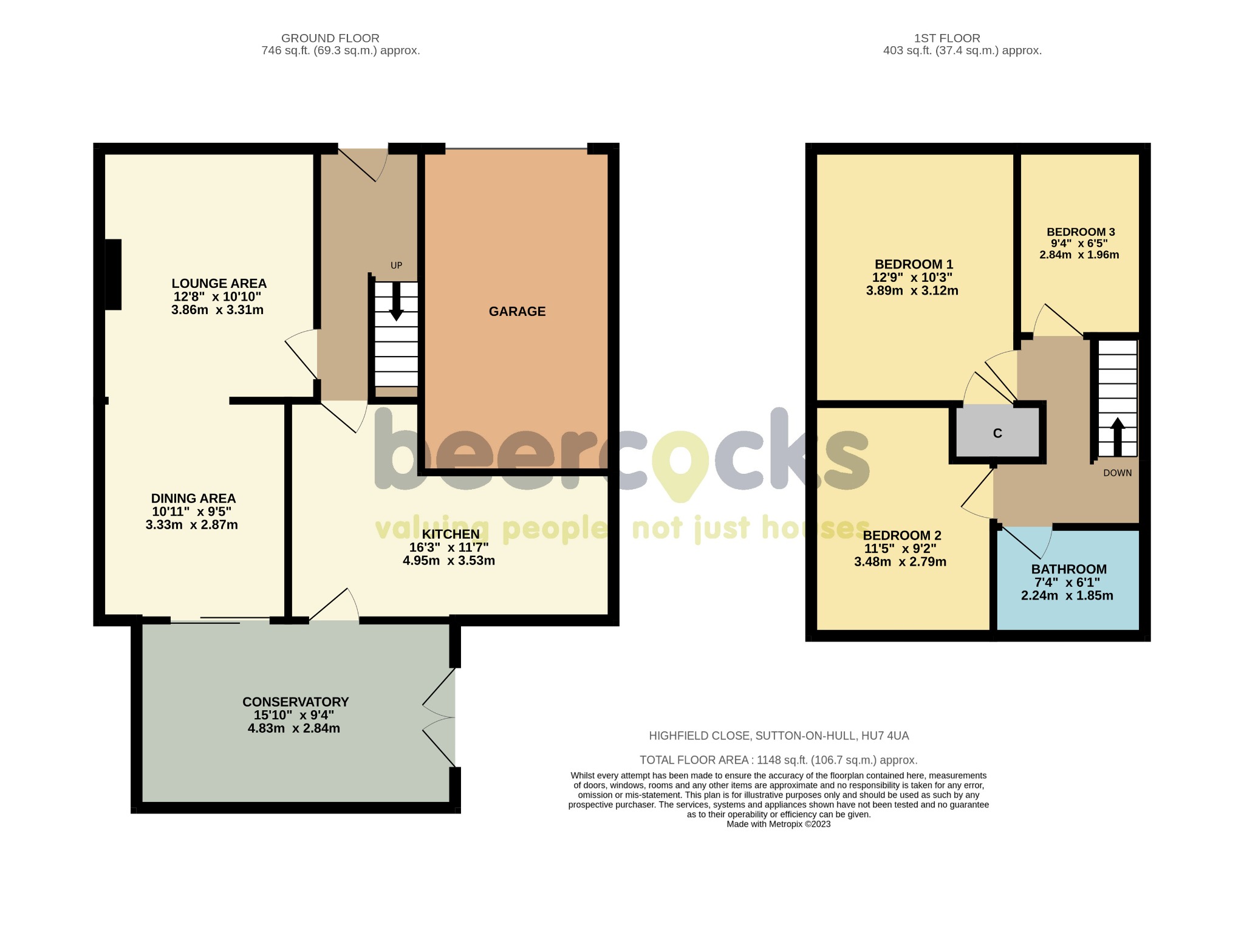 3 bed semi-detached house for sale in Highfield Close, Hull - Property Floorplan