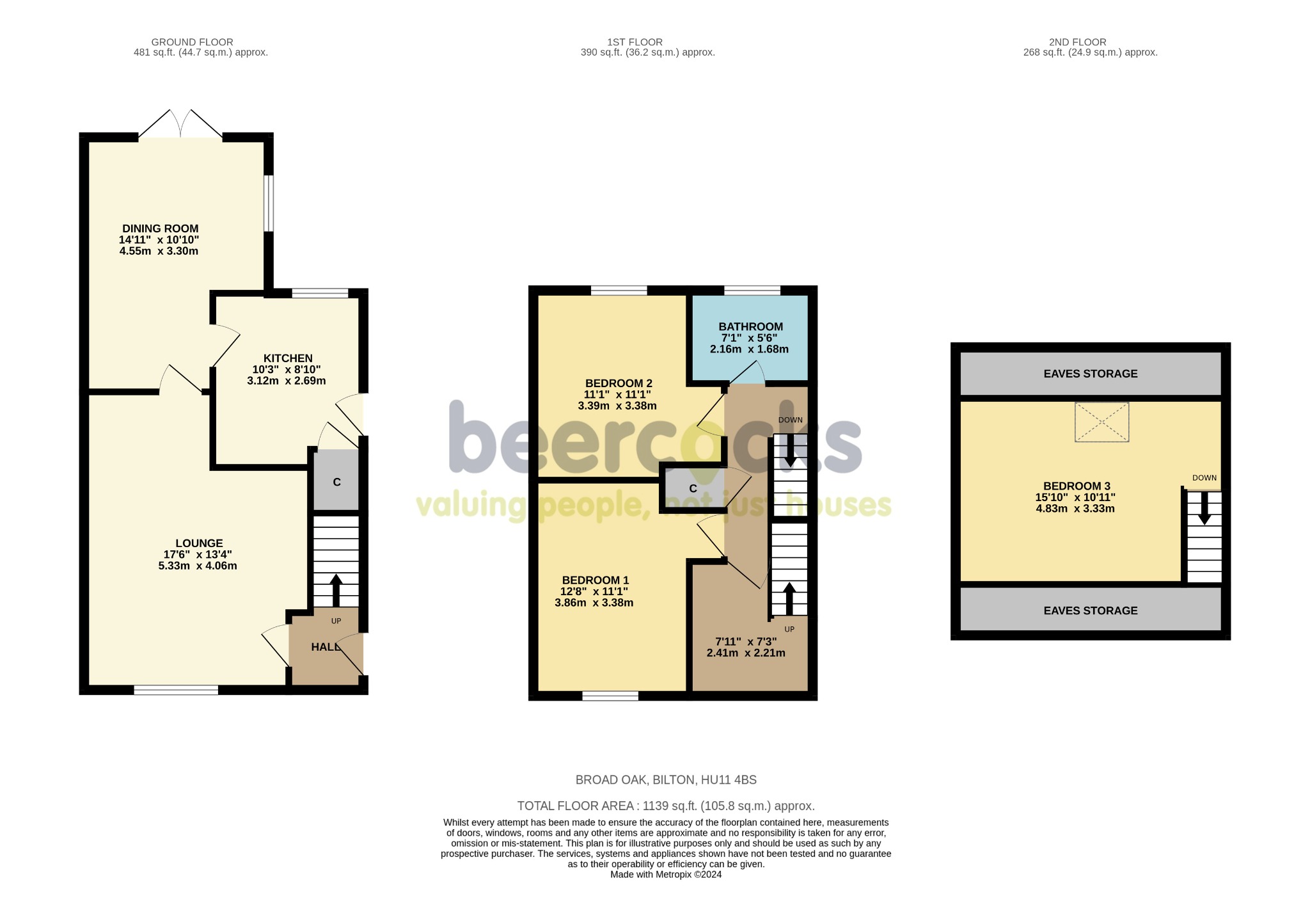 3 bed semi-detached house for sale in Broad Oak, Hull - Property Floorplan