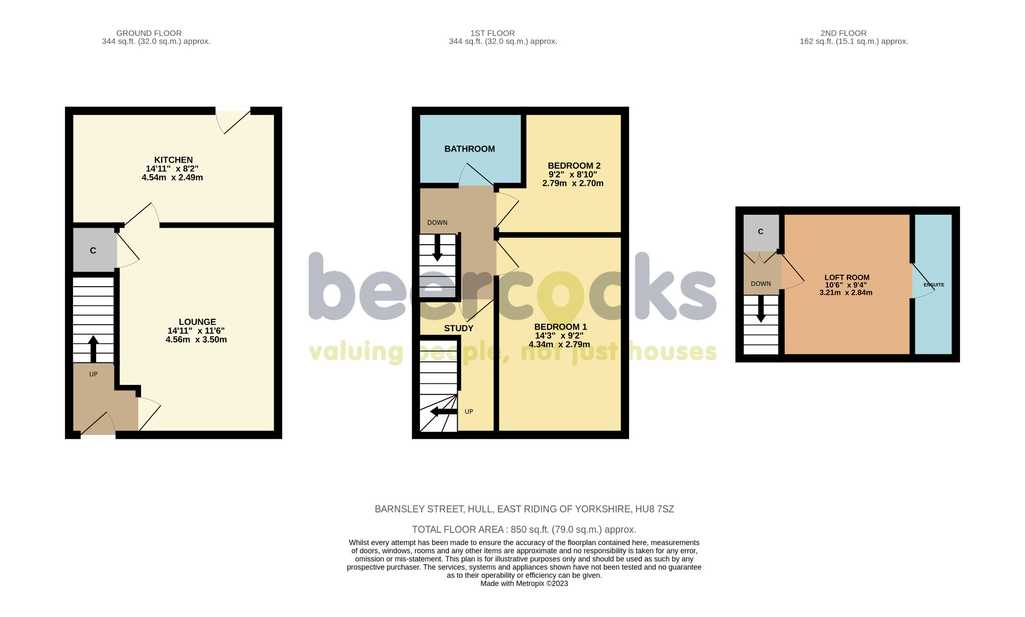 2 bed end of terrace house for sale in Barnsley Street, Hull - Property Floorplan