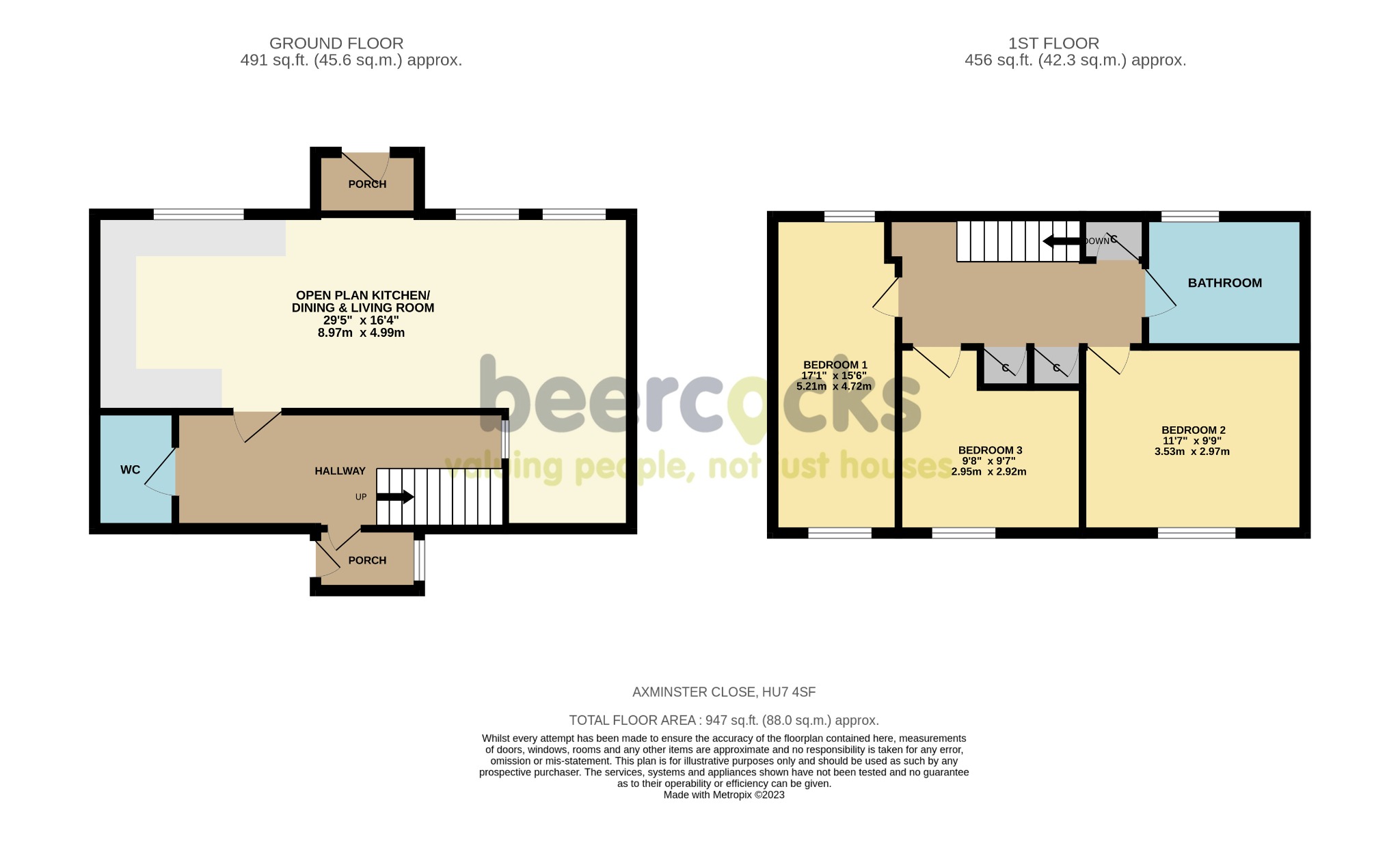 3 bed end of terrace house for sale in Axminster Close, Hull - Property Floorplan
