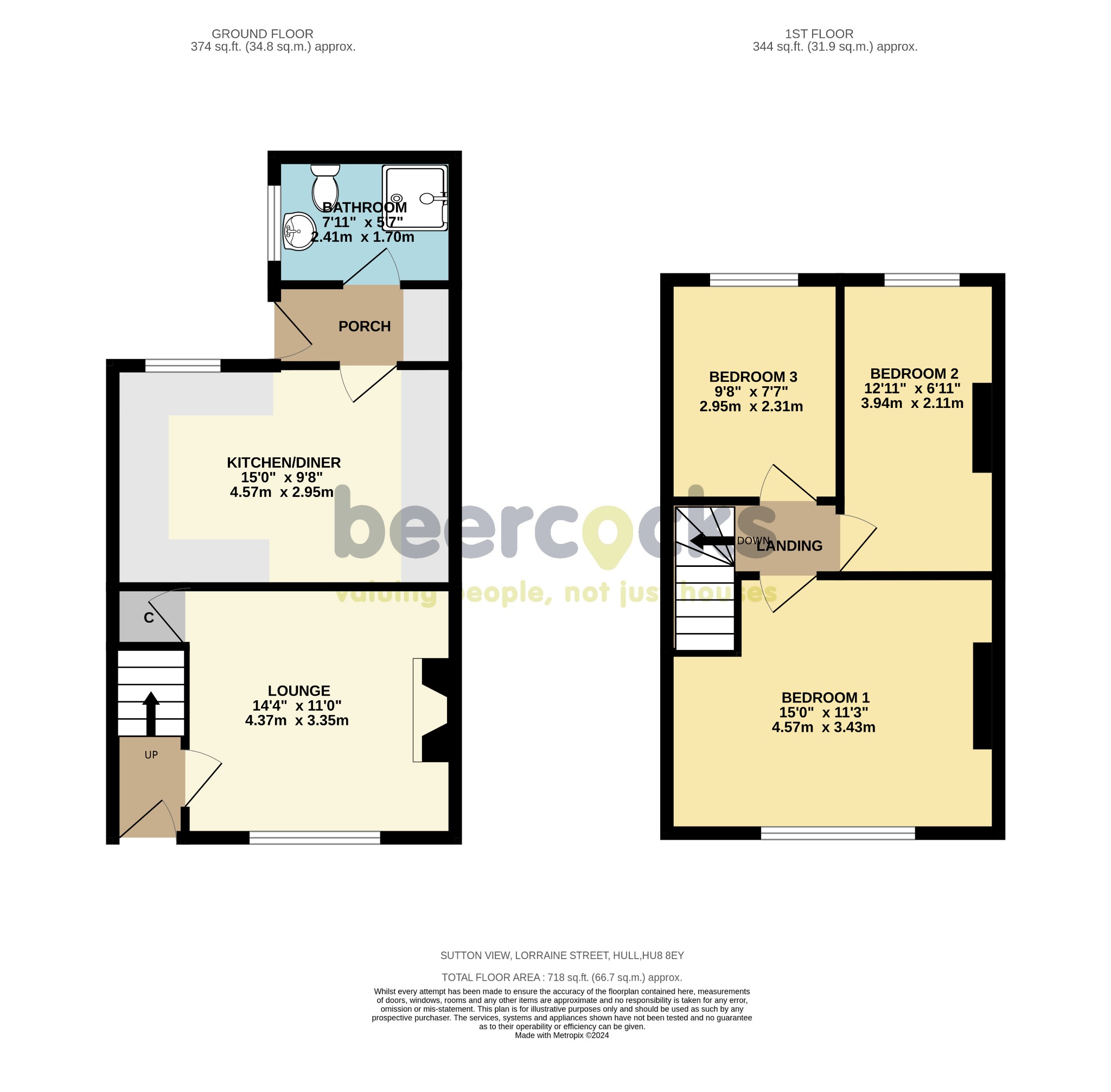 3 bed end of terrace house for sale in Lorraine Street, Hull - Property Floorplan