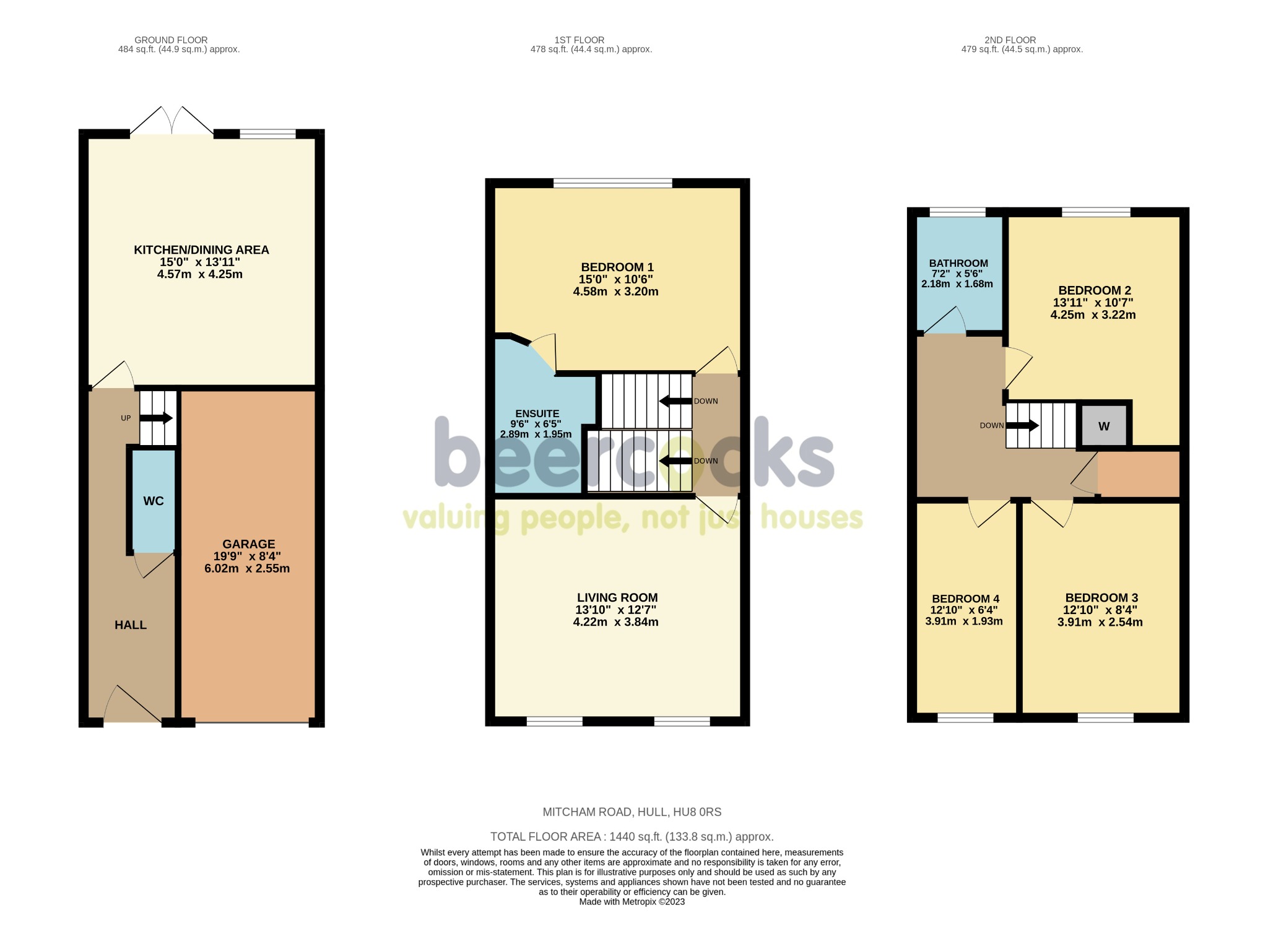 4 bed terraced house for sale in Mitcham Road, Hull - Property Floorplan