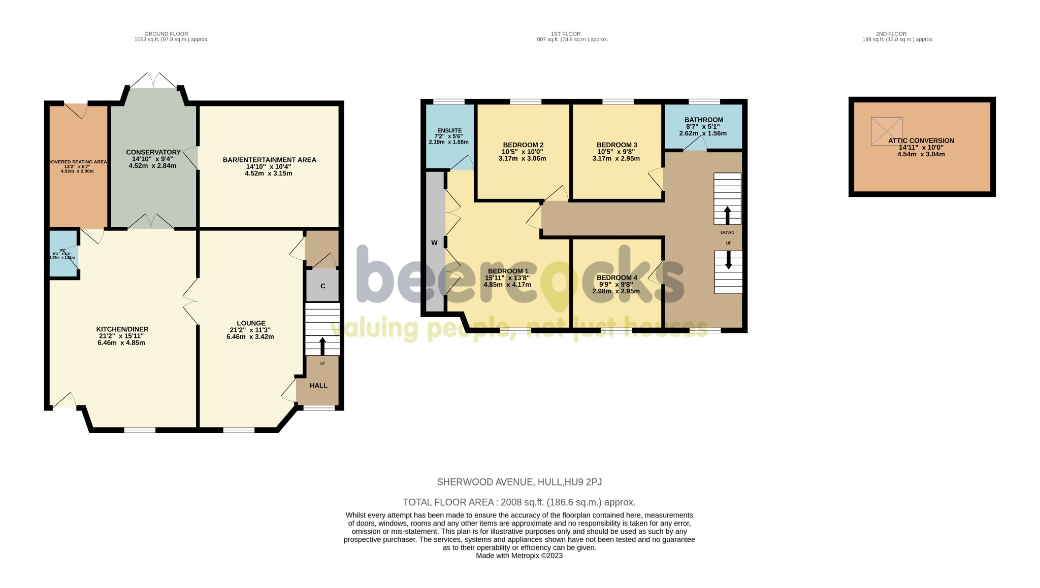 4 bed terraced house for sale in Sherwood Avenue, Hull - Property Floorplan