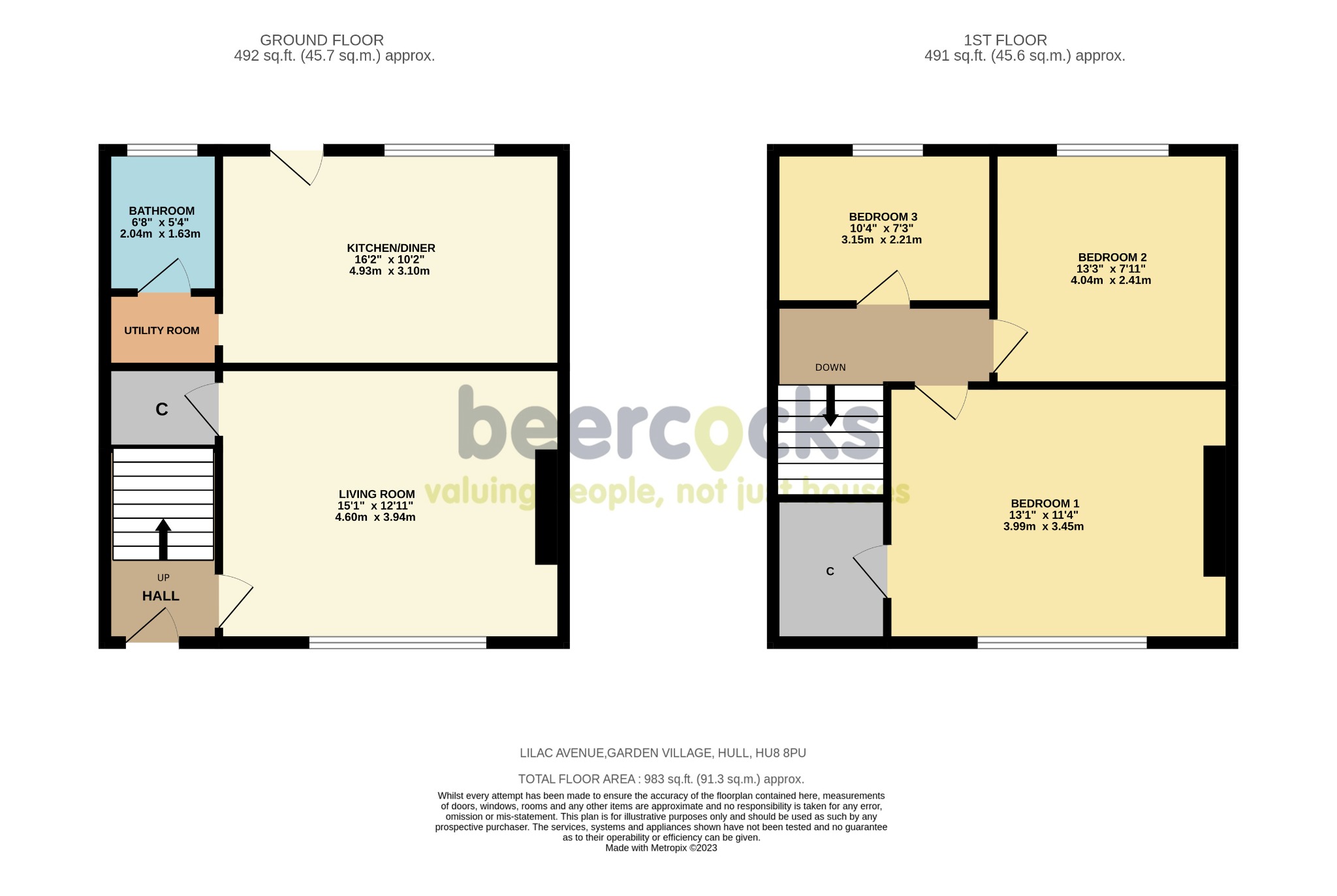 3 bed terraced house for sale in Lilac Avenue, Hull - Property Floorplan