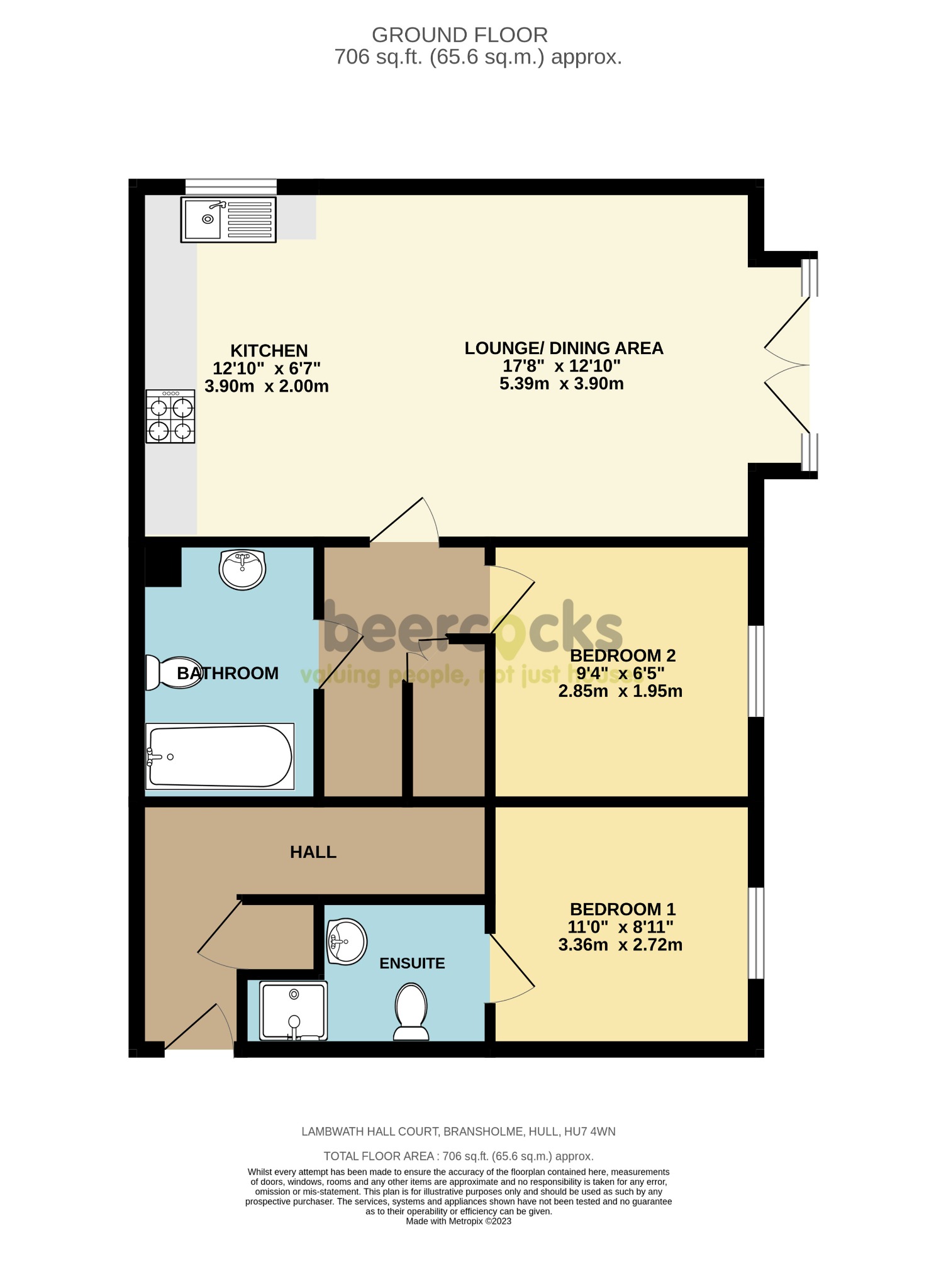 2 bed flat for sale in Lambwath Hall Court, Hull - Property Floorplan