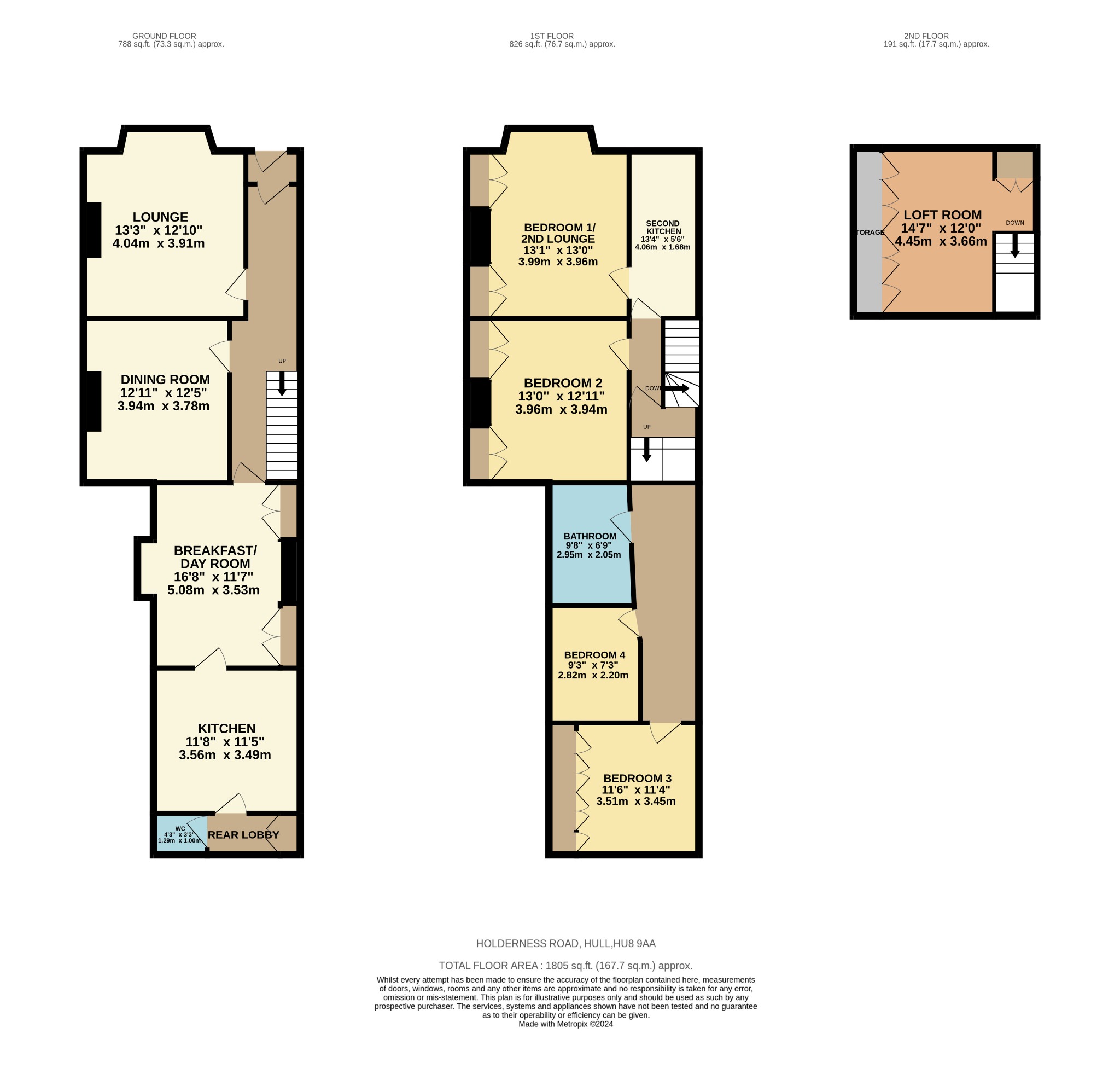 4 bed terraced house for sale in Holderness Road, Hull - Property Floorplan