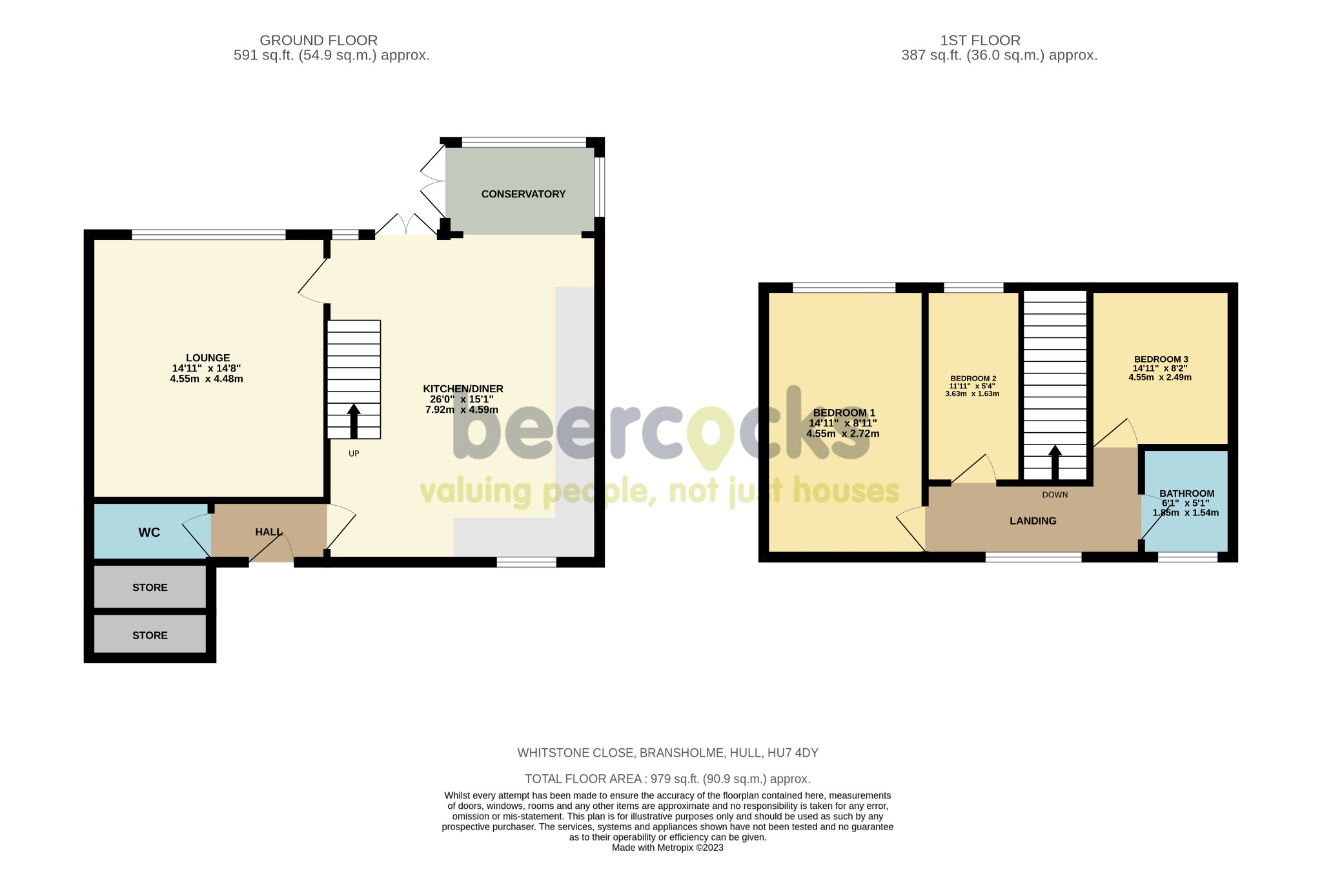 3 bed end of terrace house for sale in Whitstone Close, Hull - Property Floorplan