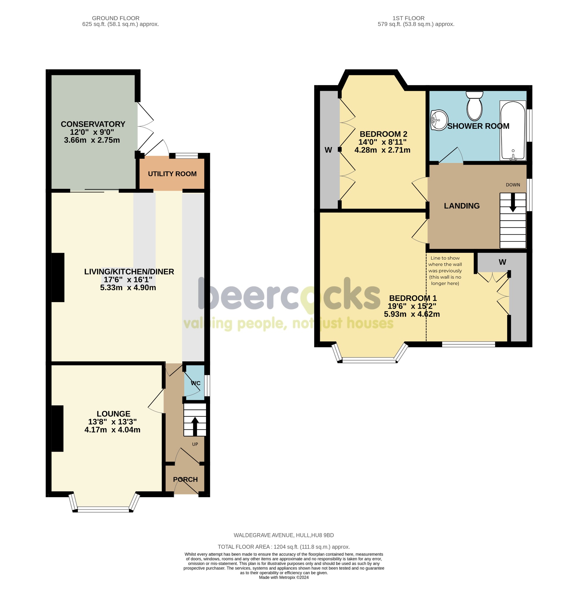 2 bed semi-detached house for sale in Waldegrave Avenue, Hull - Property Floorplan