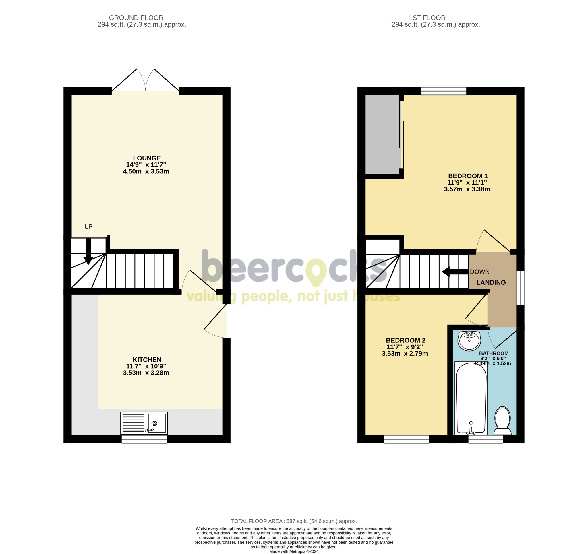 2 bed semi-detached house for sale in Swainby Close, Hull - Property Floorplan