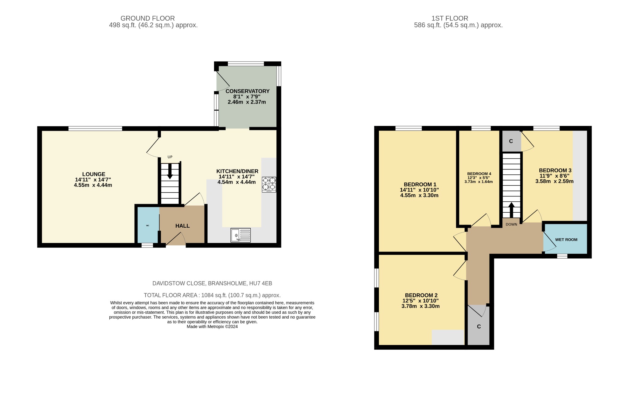 4 bed terraced house for sale in Davidstow Close, Hull - Property Floorplan