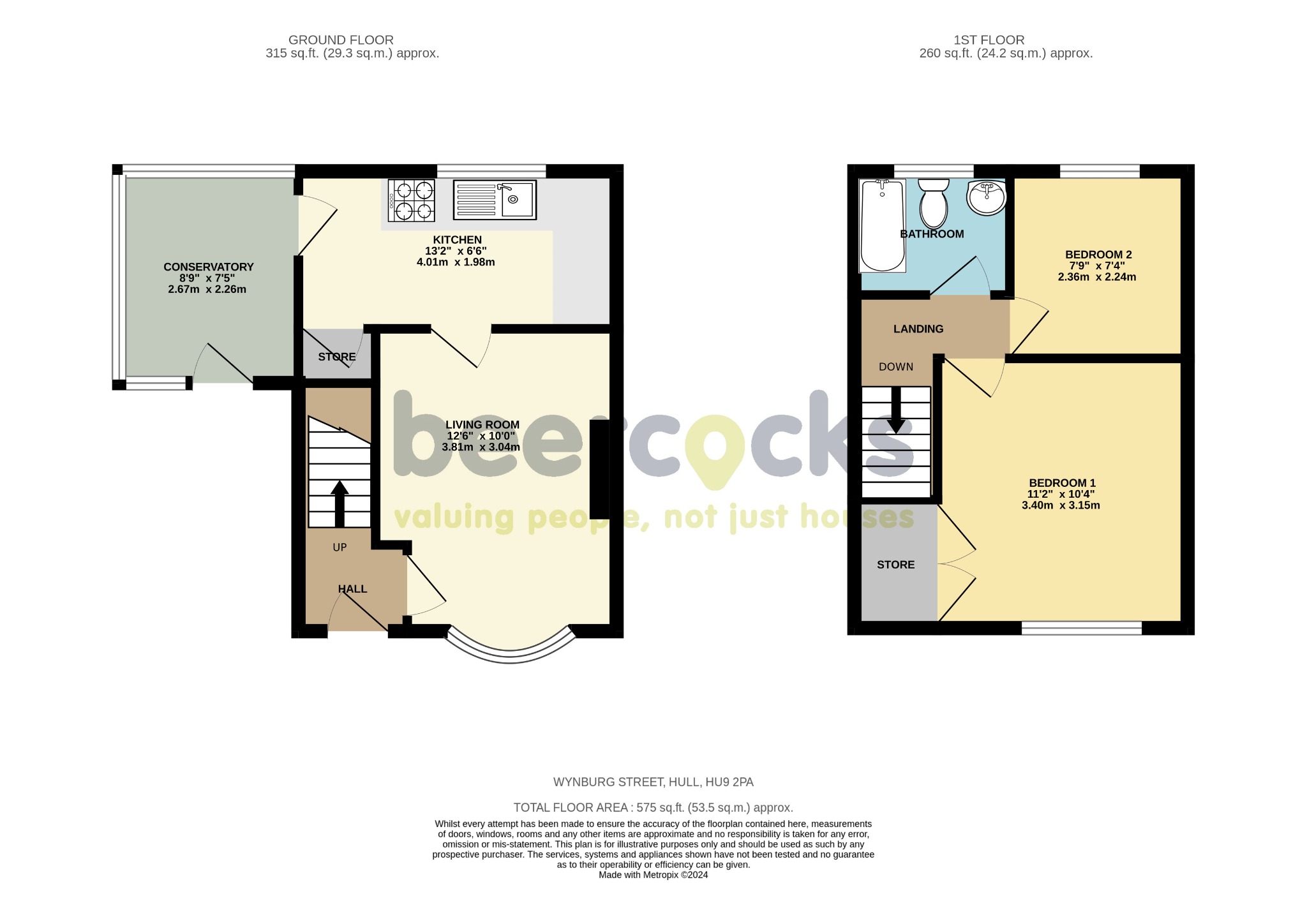 2 bed semi-detached house for sale in Wynburg Street, Hull - Property Floorplan