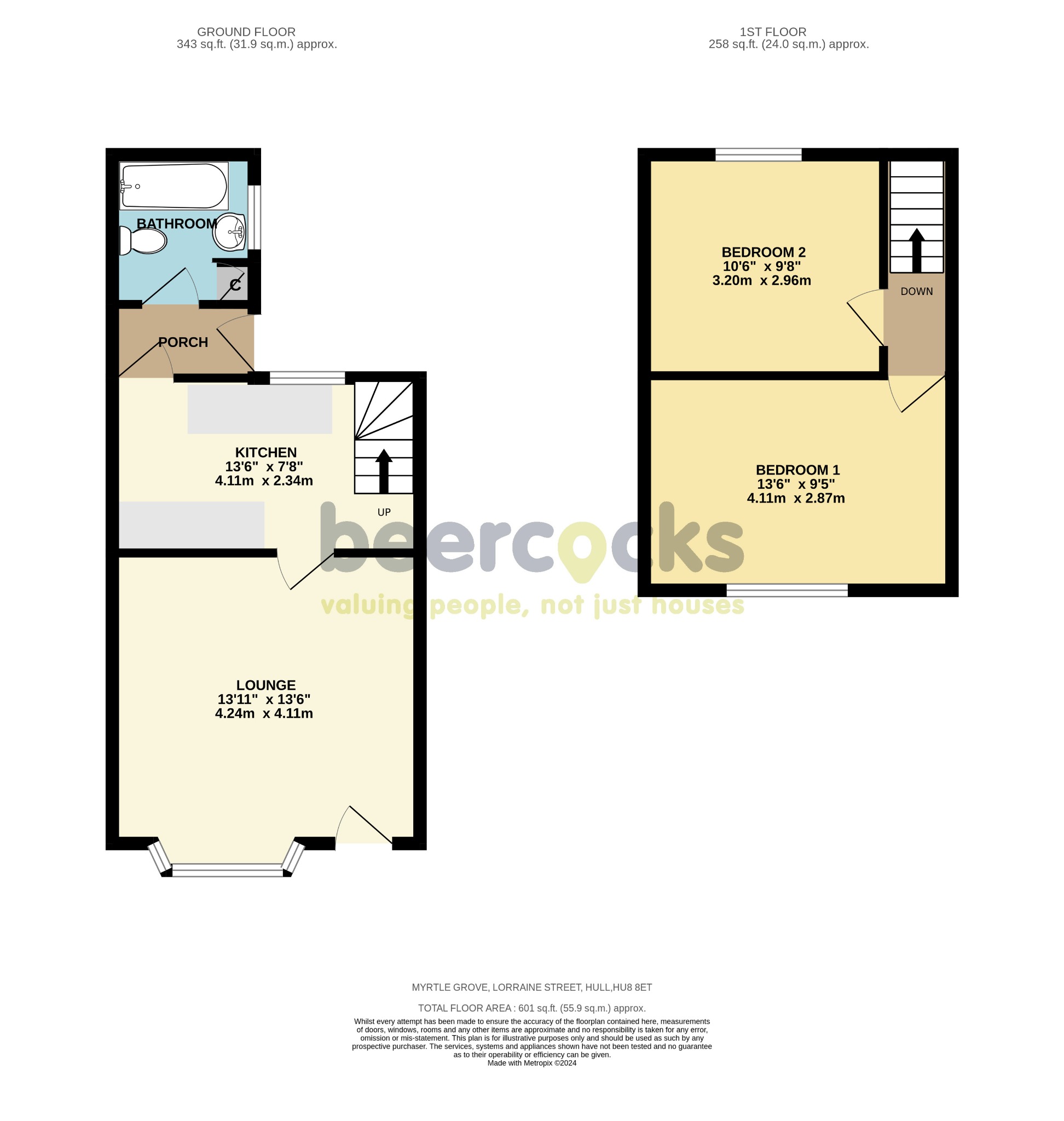 2 bed end of terrace house for sale in Lorraine Street, Hull - Property Floorplan