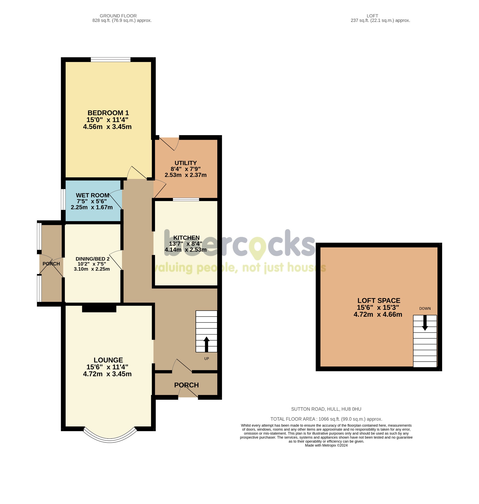 2 bed semi-detached bungalow for sale in Sutton Road, Hull - Property Floorplan