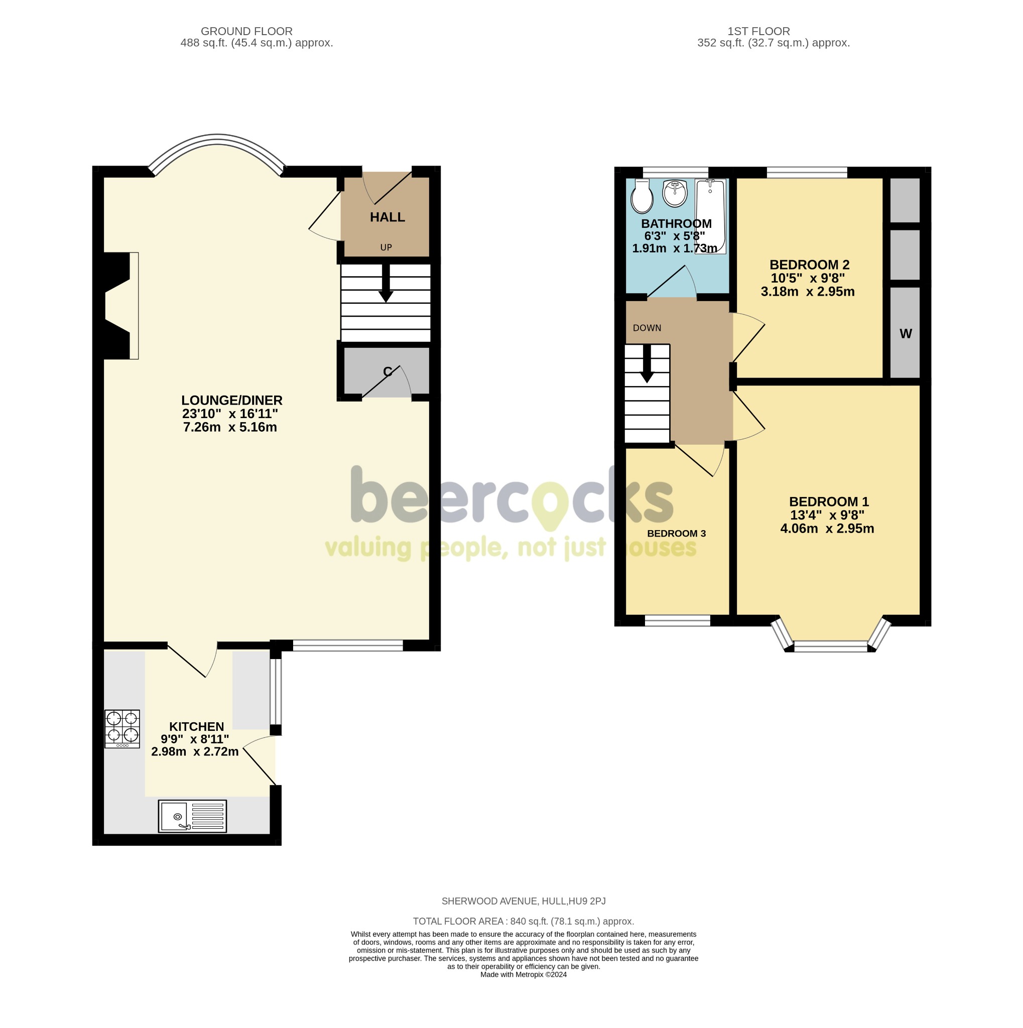 3 bed terraced house for sale in Sherwood Avenue, Hull - Property Floorplan