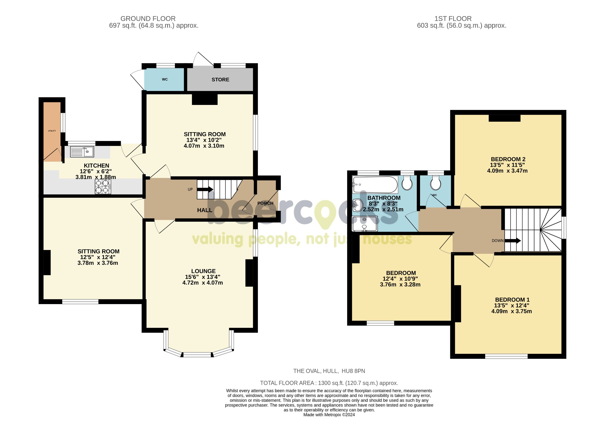 3 bed semi-detached house for sale in The Oval, Hull - Property Floorplan