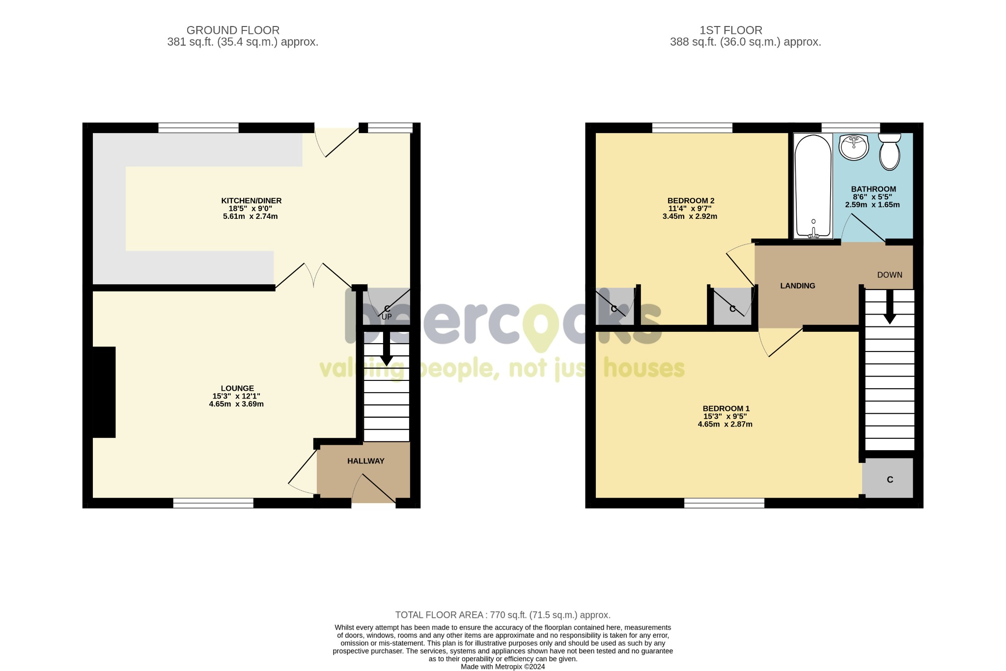 2 bed terraced house for sale in Uxbridge Grove, Hull - Property Floorplan