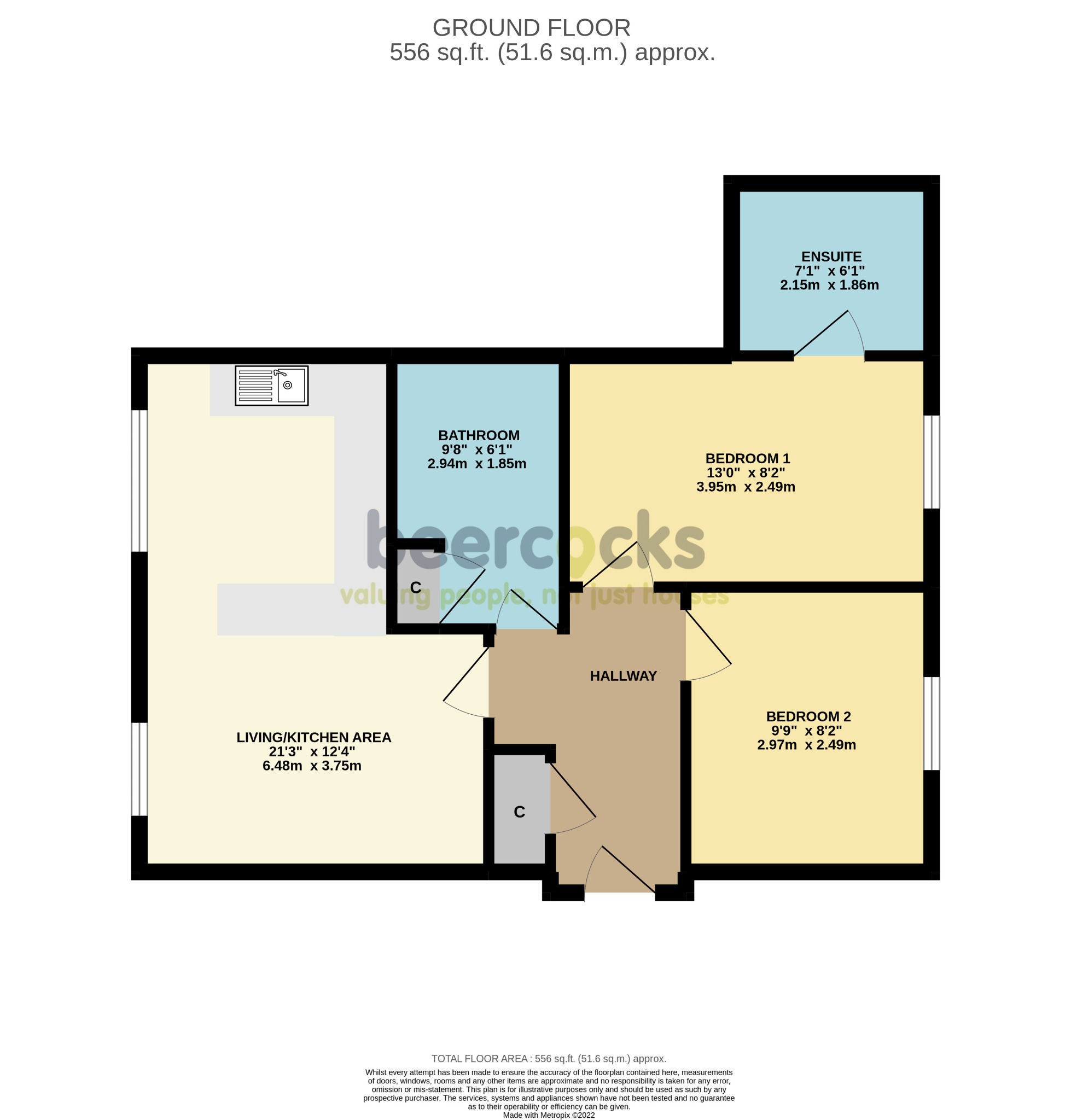 2 bed flat for sale in Wright Street, Hull - Property Floorplan