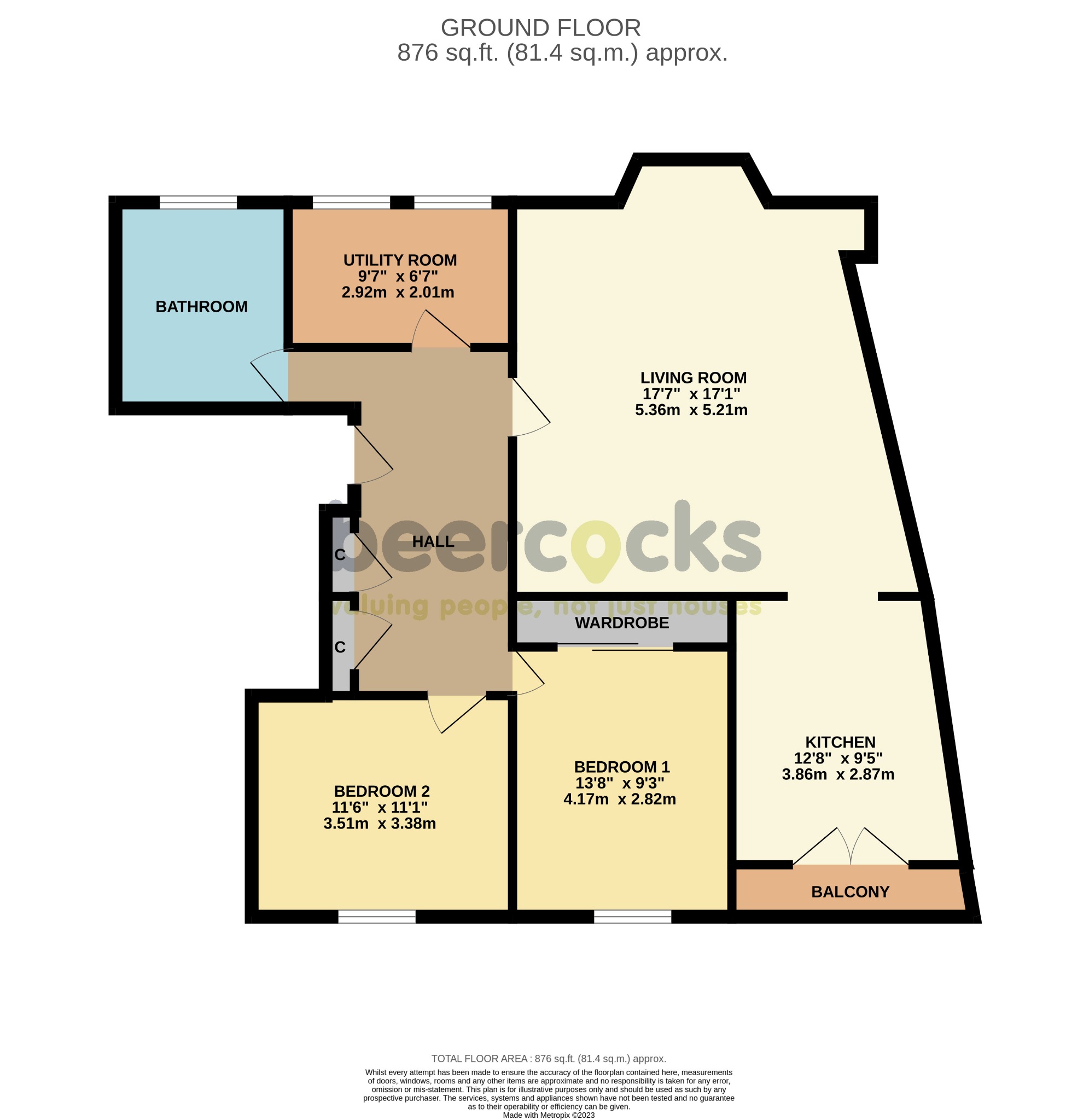 2 bed flat for sale in Princes Avenue, Hull - Property Floorplan