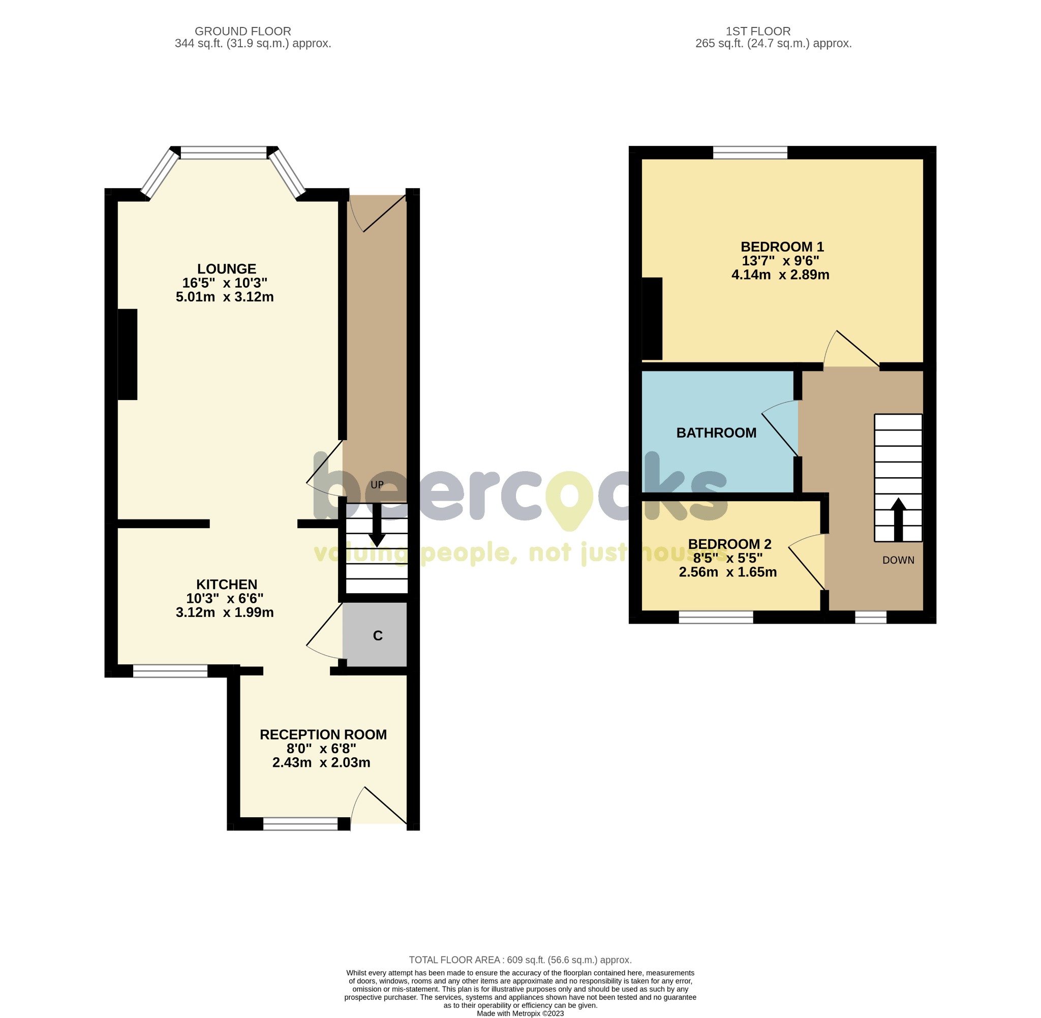 2 bed terraced house for sale in Albemarle Street, Hull - Property Floorplan