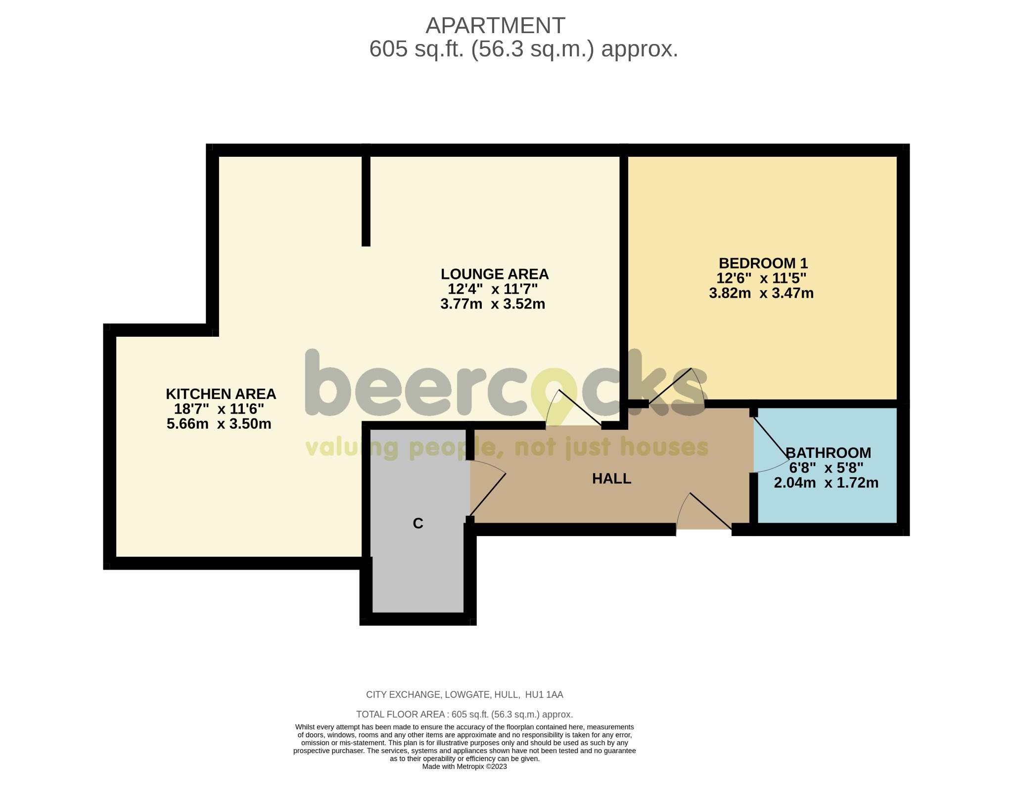 1 bed flat for sale in Lowgate, Hull - Property Floorplan