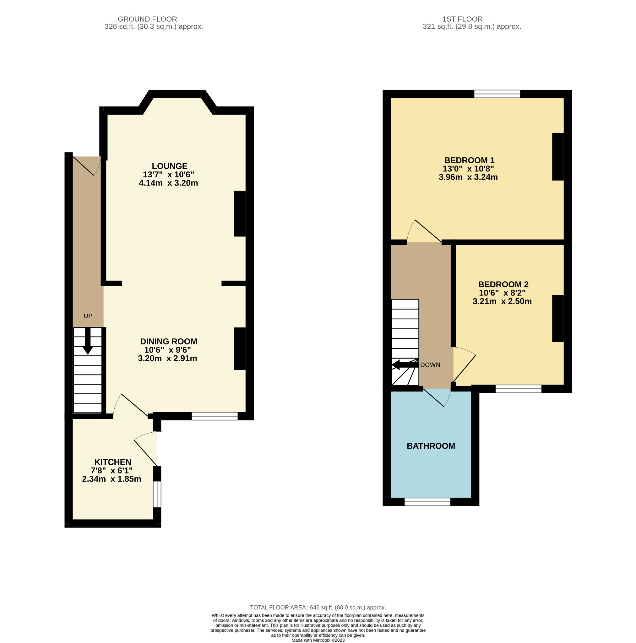 2 bed terraced house for sale in Wellsted Street, Hull - Property Floorplan