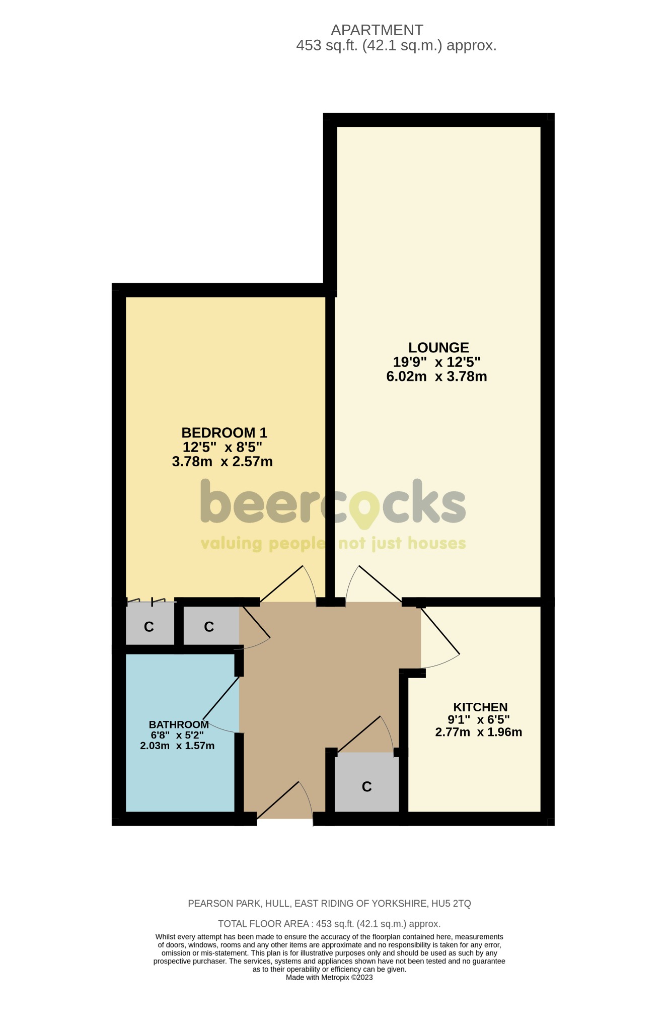 1 bed flat for sale in Pearson Park, Hull - Property Floorplan