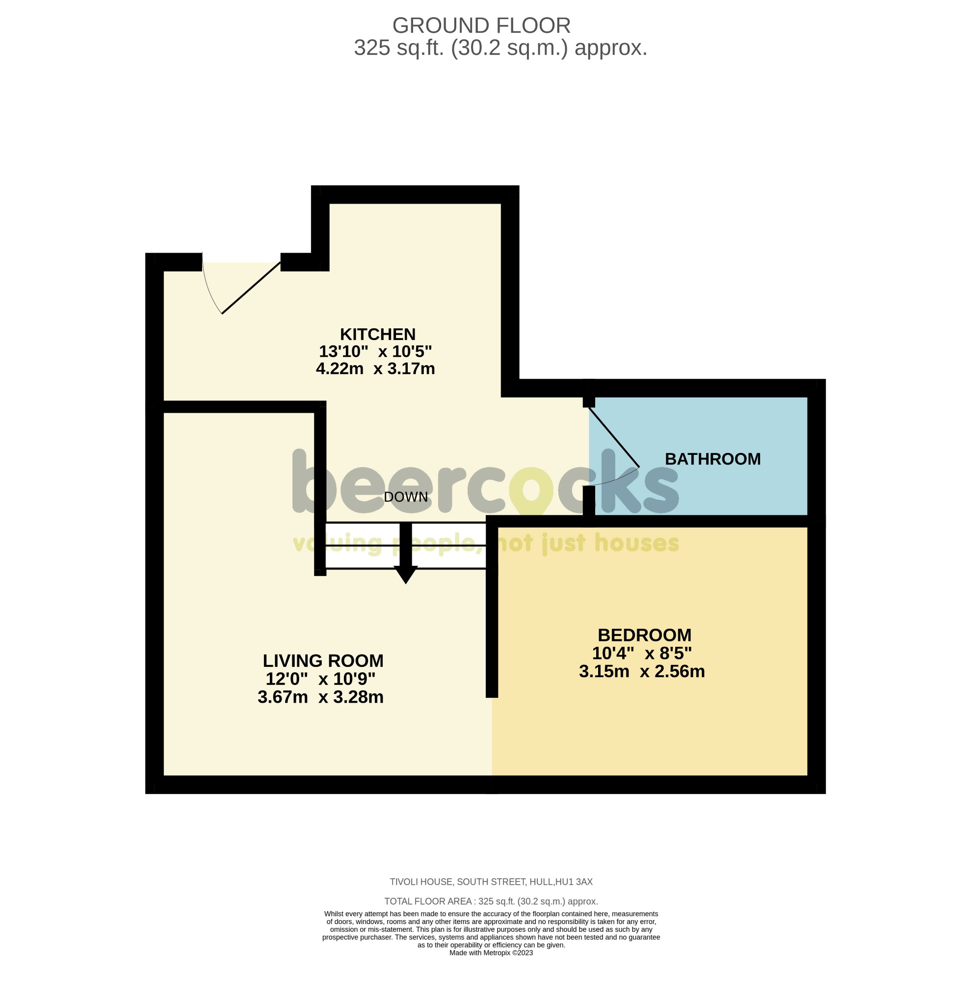 1 bed flat for sale in South Street, Hull - Property Floorplan