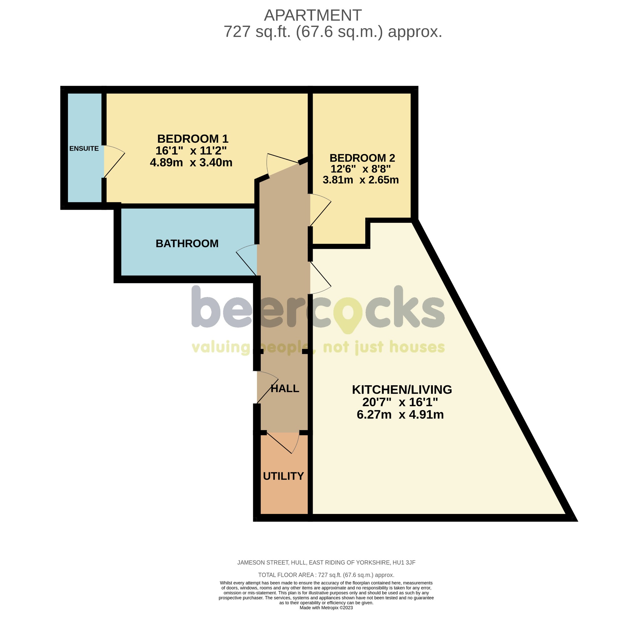 2 bed flat for sale in Jameson Street, Hull - Property Floorplan