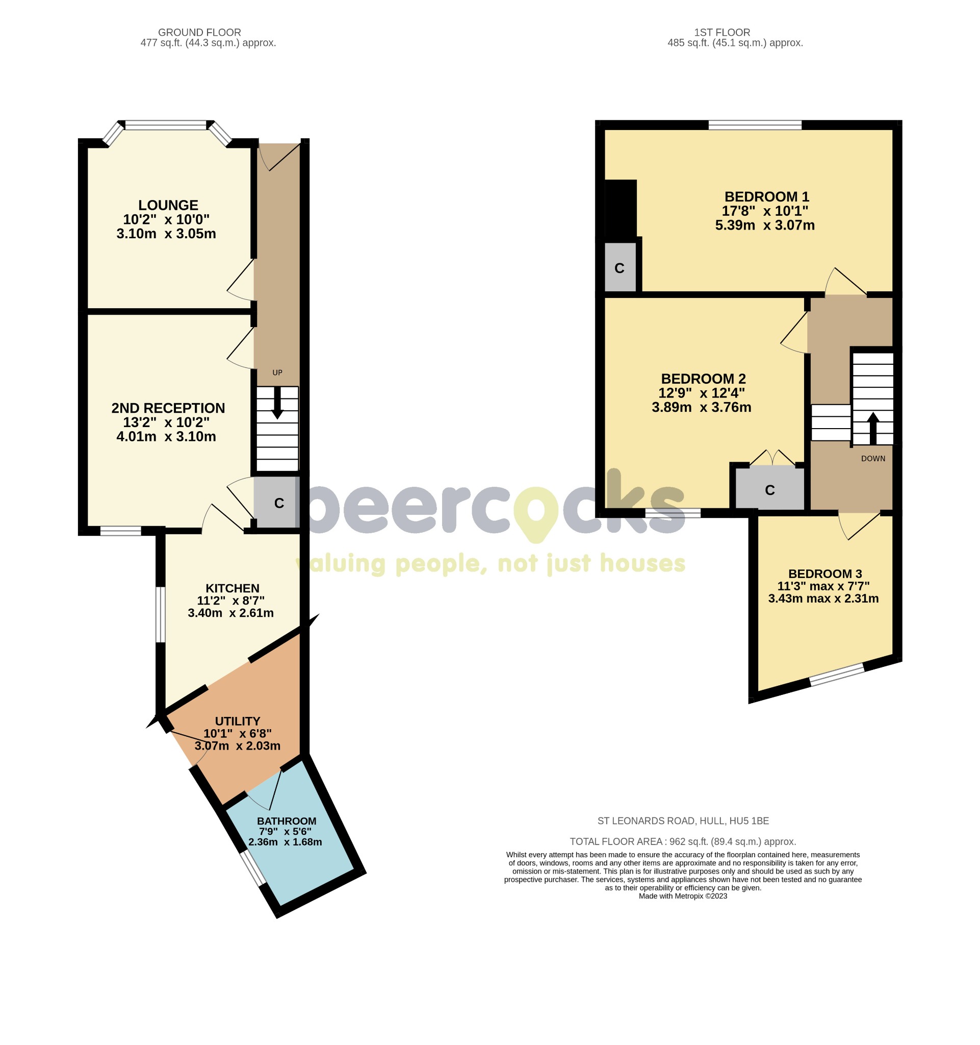 3 bed terraced house for sale in St Leonard's Road, Hull - Property Floorplan