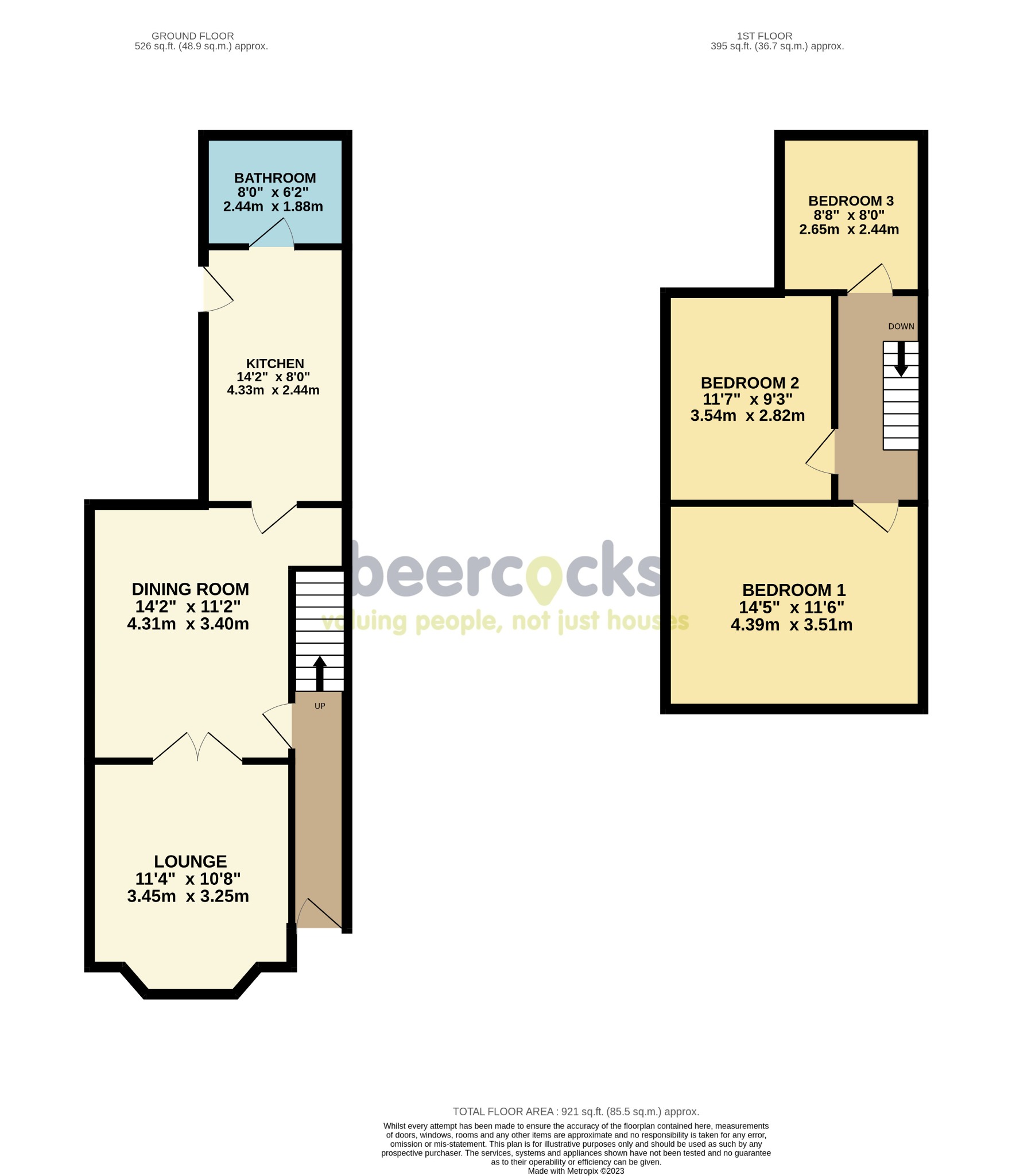 3 bed end of terrace house for sale in Wells Street, Hull - Property Floorplan
