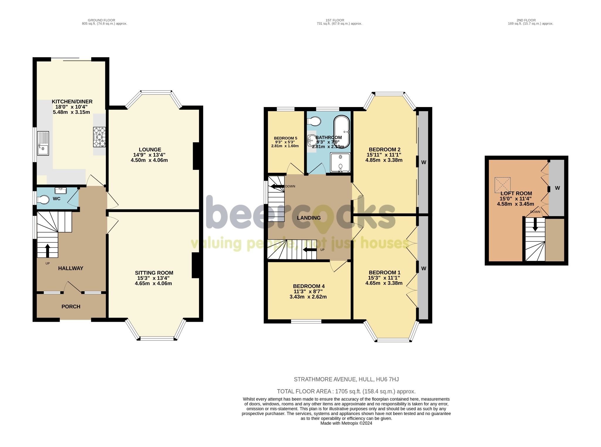 5 bed semi-detached house for sale in Strathmore Avenue, Hull - Property Floorplan