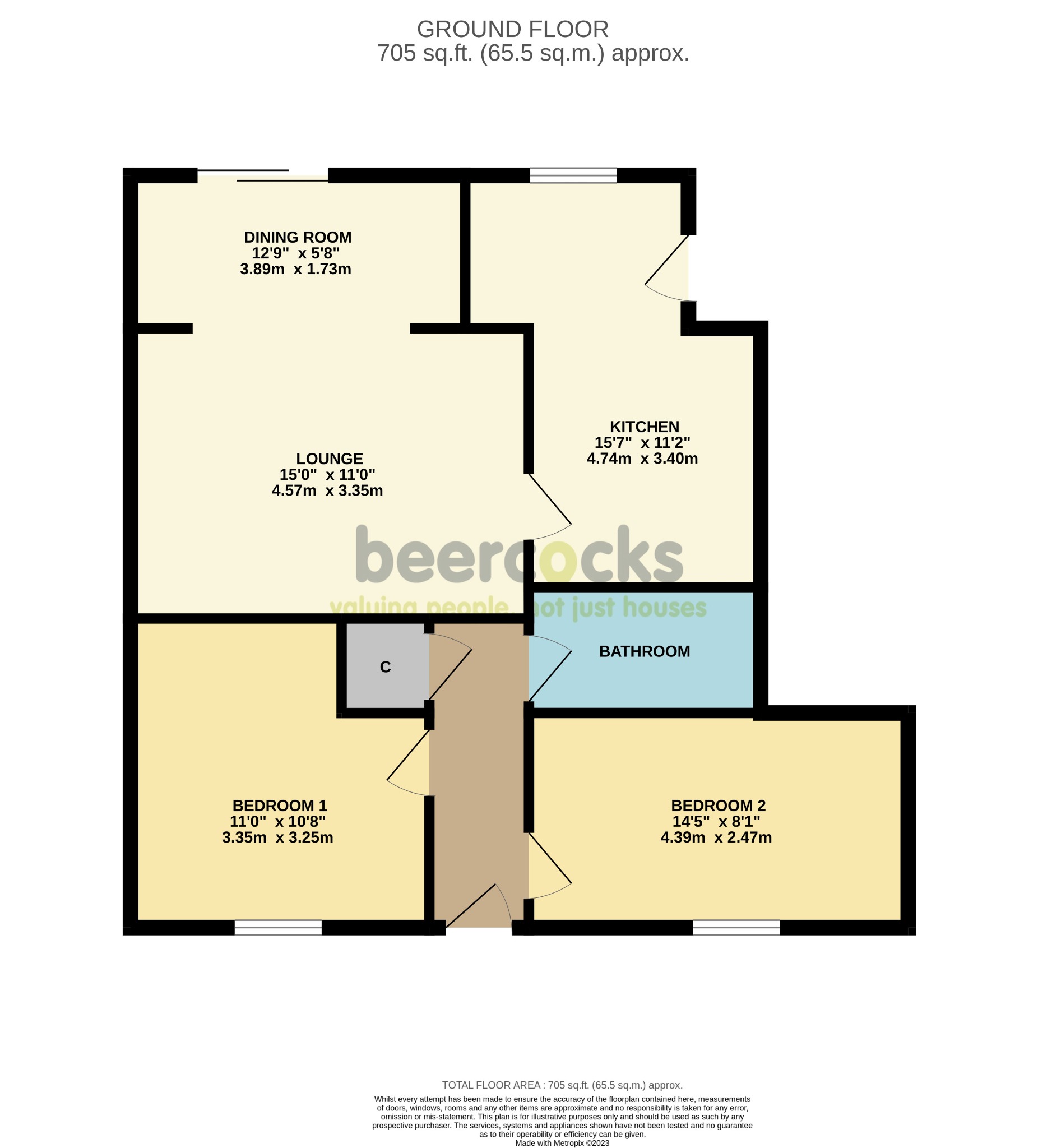2 bed semi-detached bungalow for sale in Sextant Road, Hull - Property Floorplan