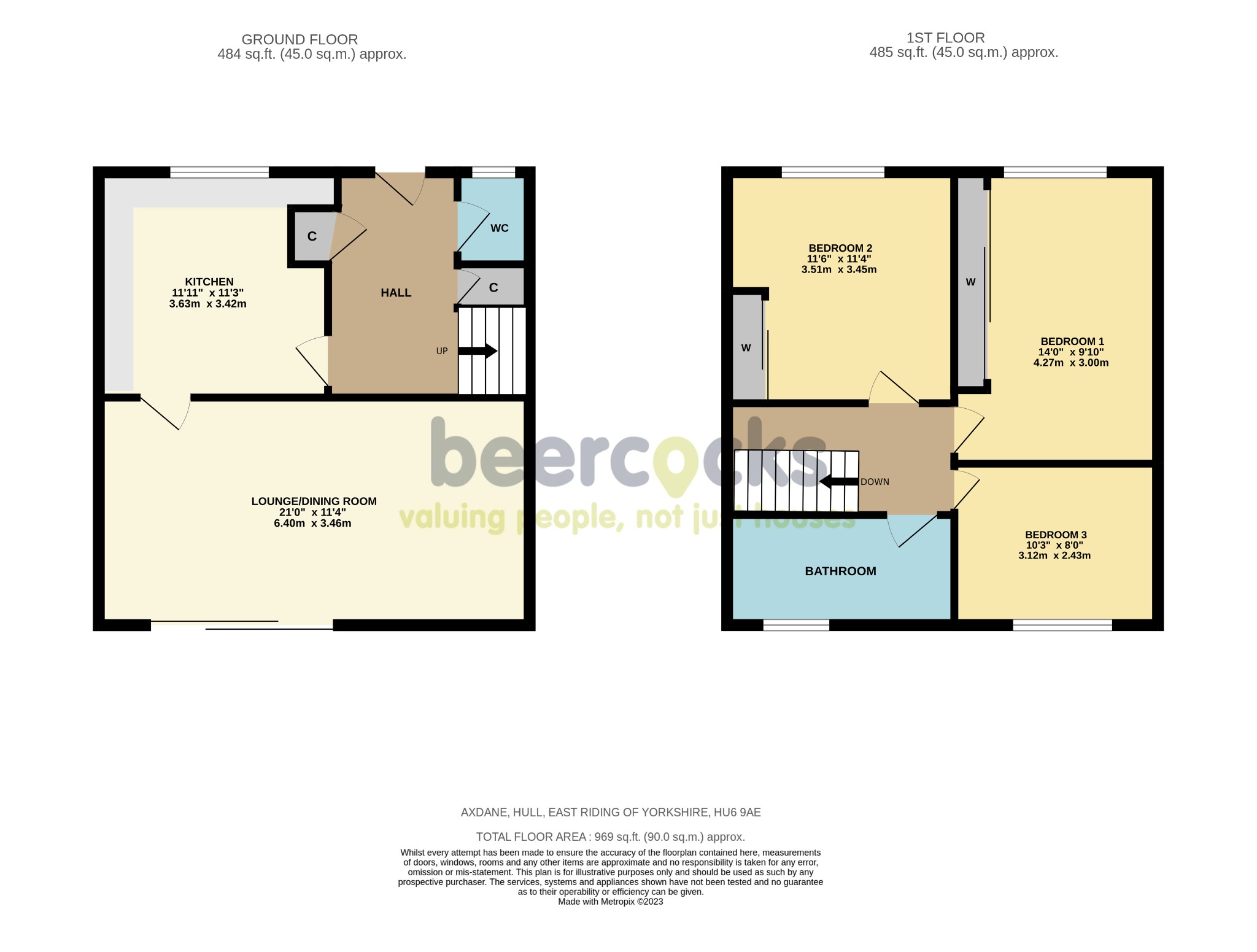 3 bed end of terrace house for sale in Axdane, Hull - Property Floorplan
