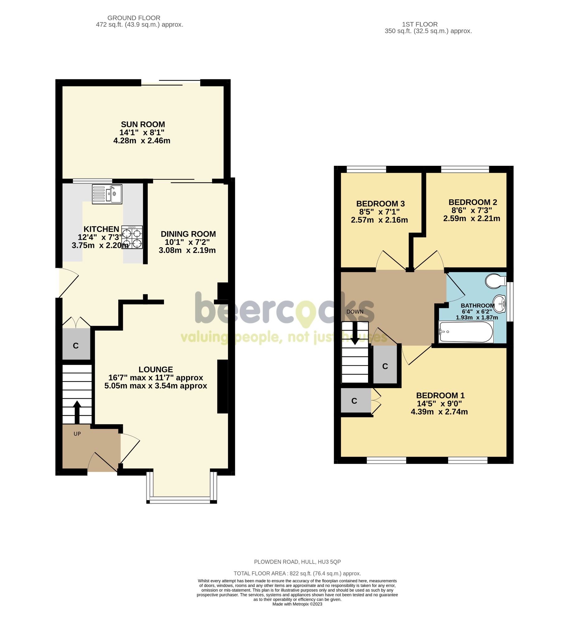 3 bed detached house for sale in Plowden Road, Hull - Property Floorplan