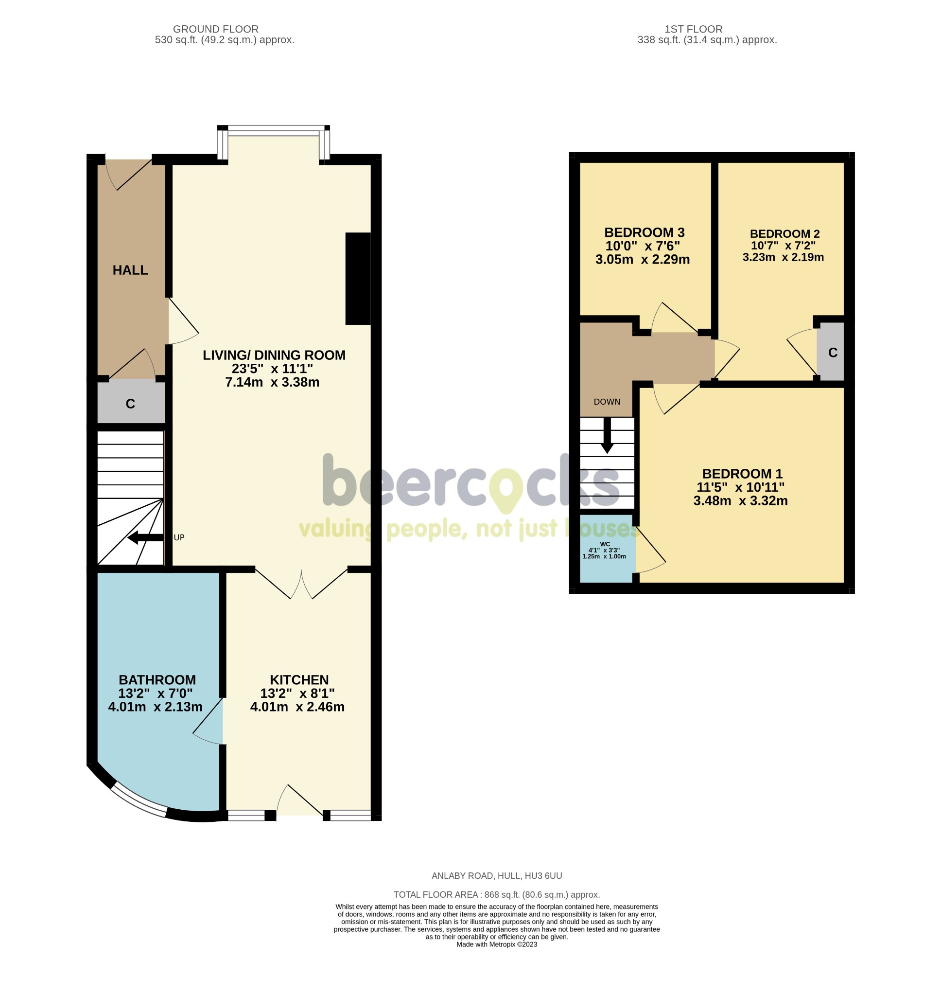 3 bed terraced house for sale in Anlaby Road, Hull - Property Floorplan
