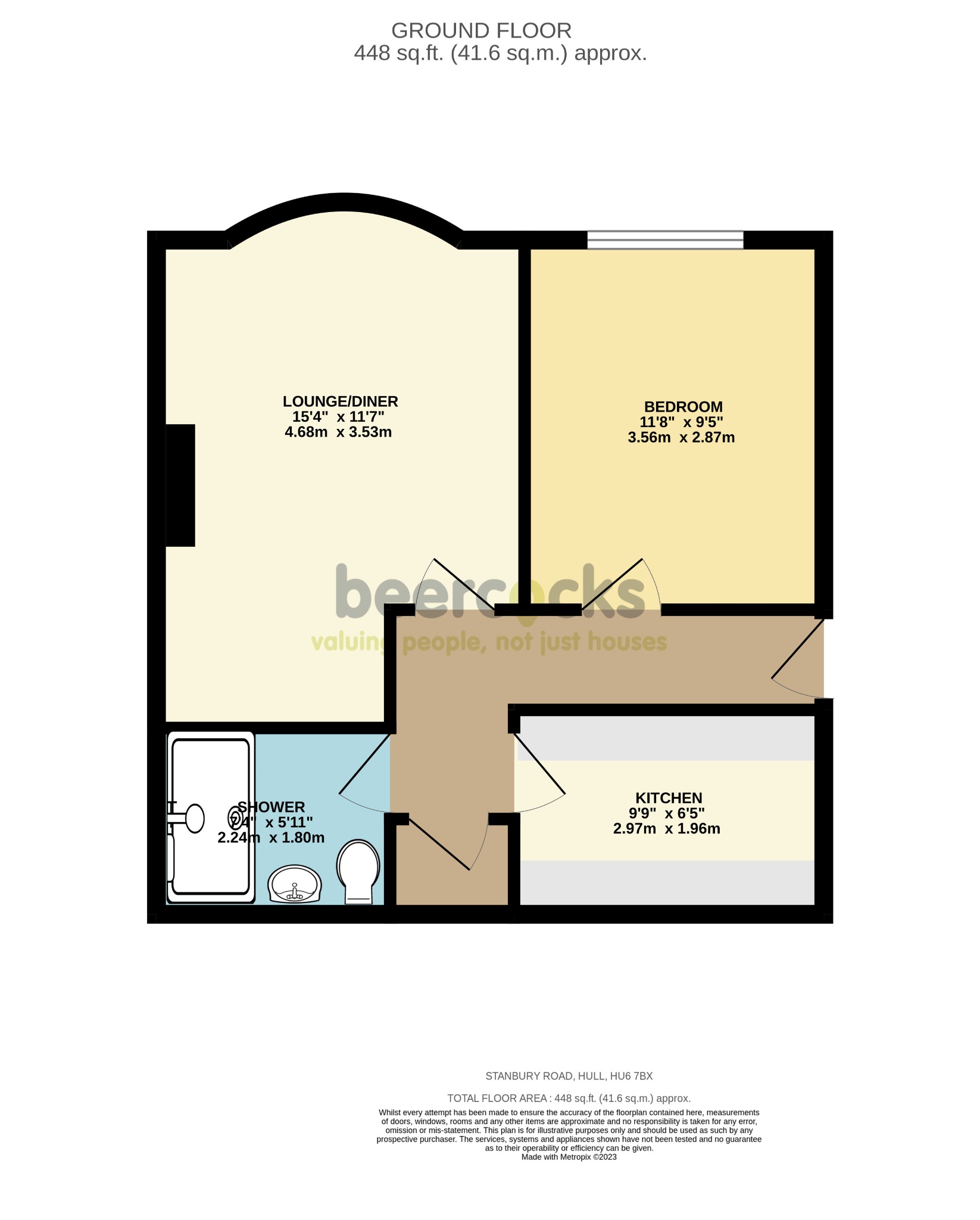 1 bed bungalow for sale in Stanbury Road, Hull - Property Floorplan