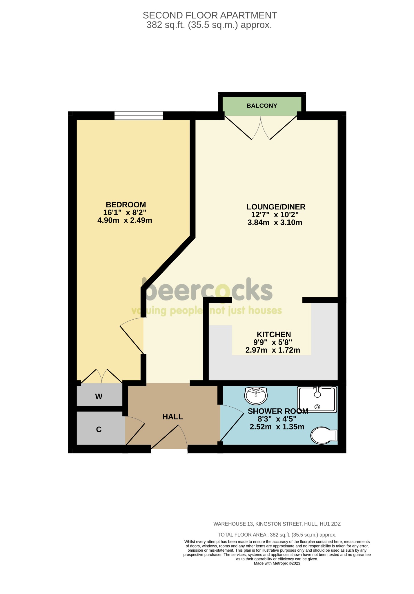 1 bed flat for sale, Hull - Property Floorplan