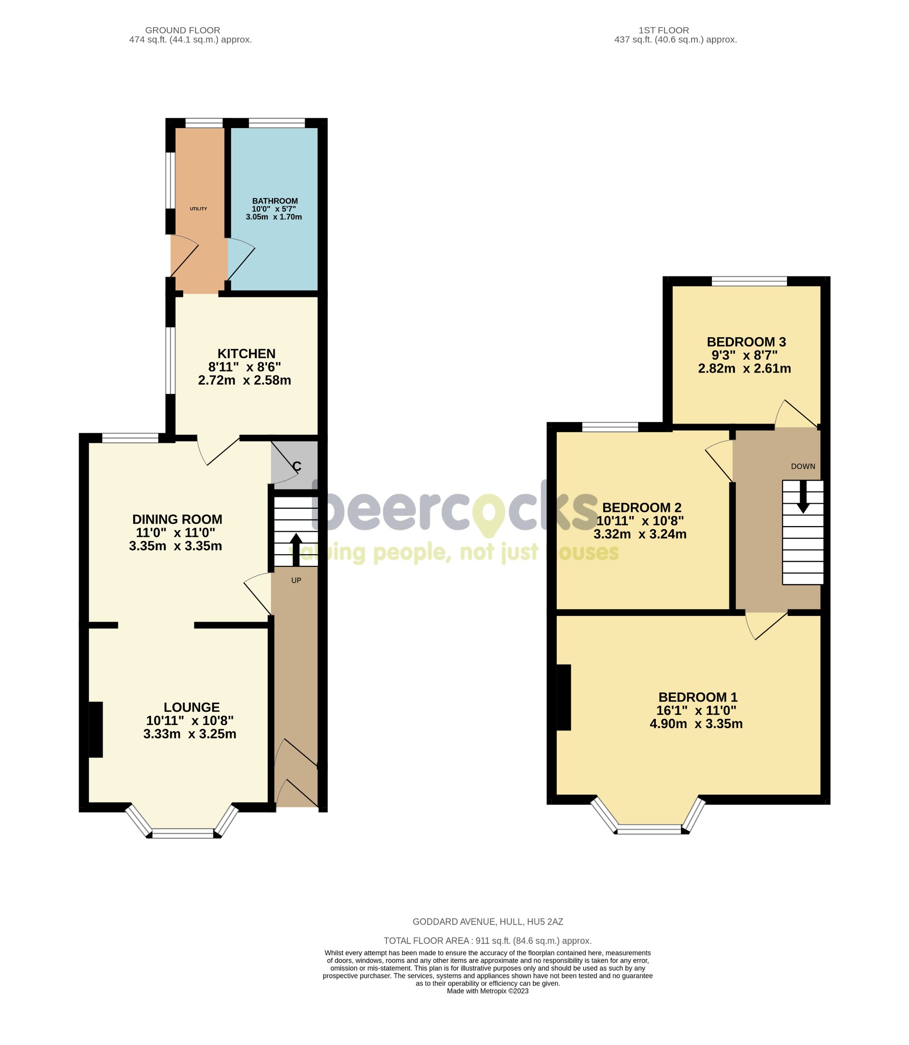 3 bed end of terrace house for sale in Goddard Avenue, Hull - Property Floorplan