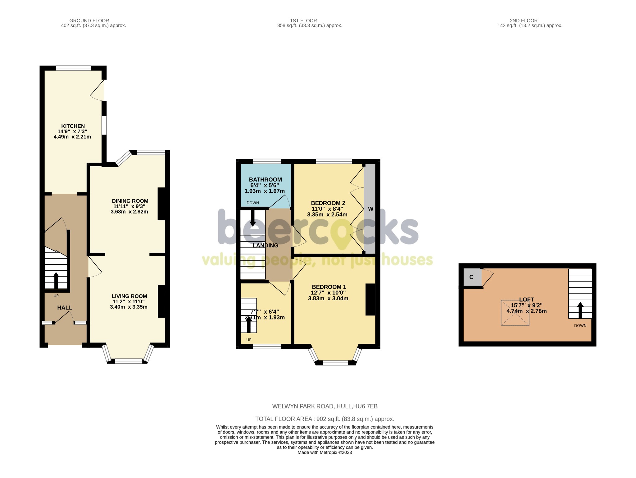 2 bed terraced house for sale in Welwyn Park Road, Hull - Property Floorplan