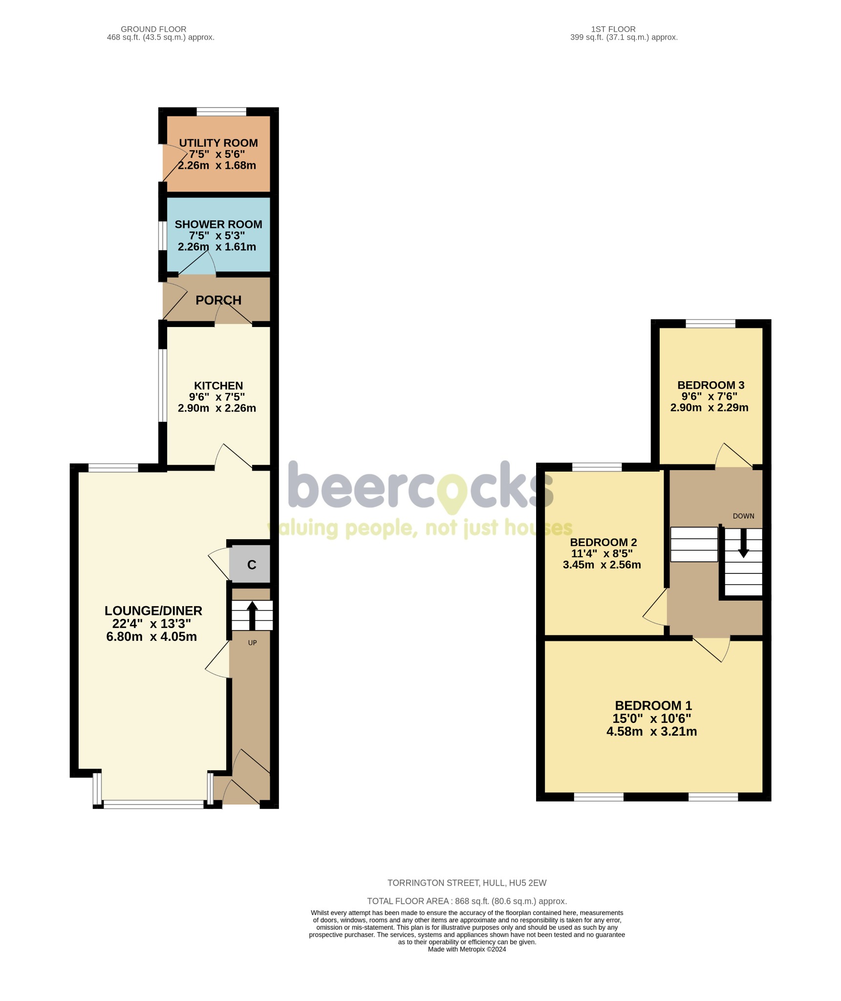 3 bed terraced house for sale in Torrington Street, Hull - Property Floorplan
