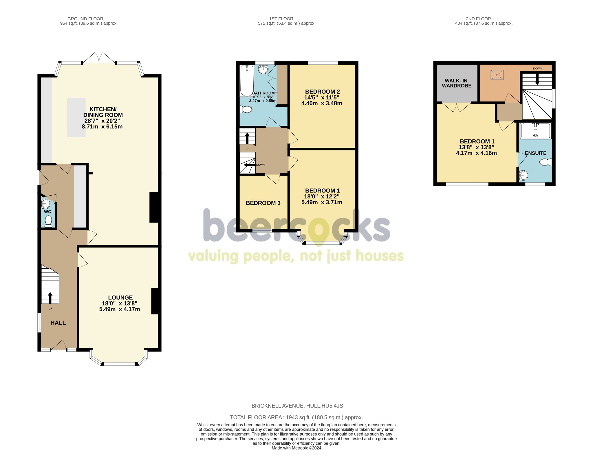4 bed semi-detached house for sale in Bricknell Avenue, Hull - Property Floorplan