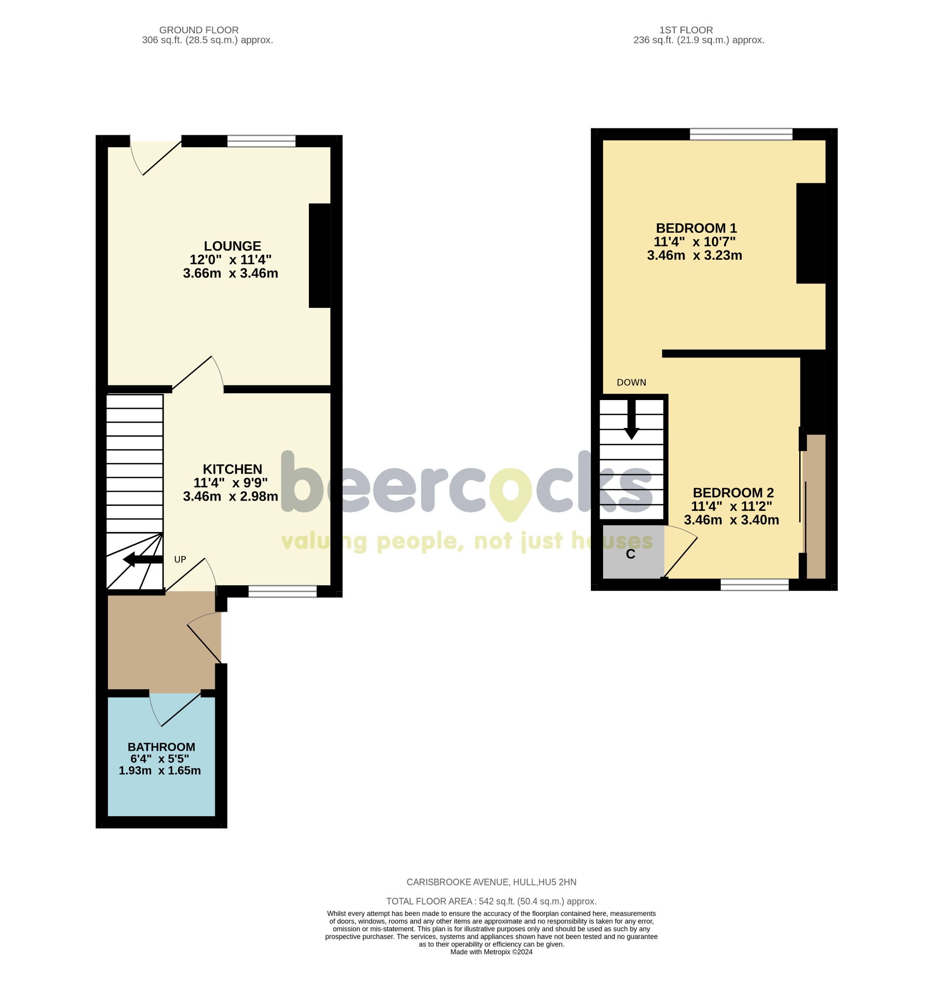 2 bed terraced house for sale in Manvers Street, Hull - Property Floorplan