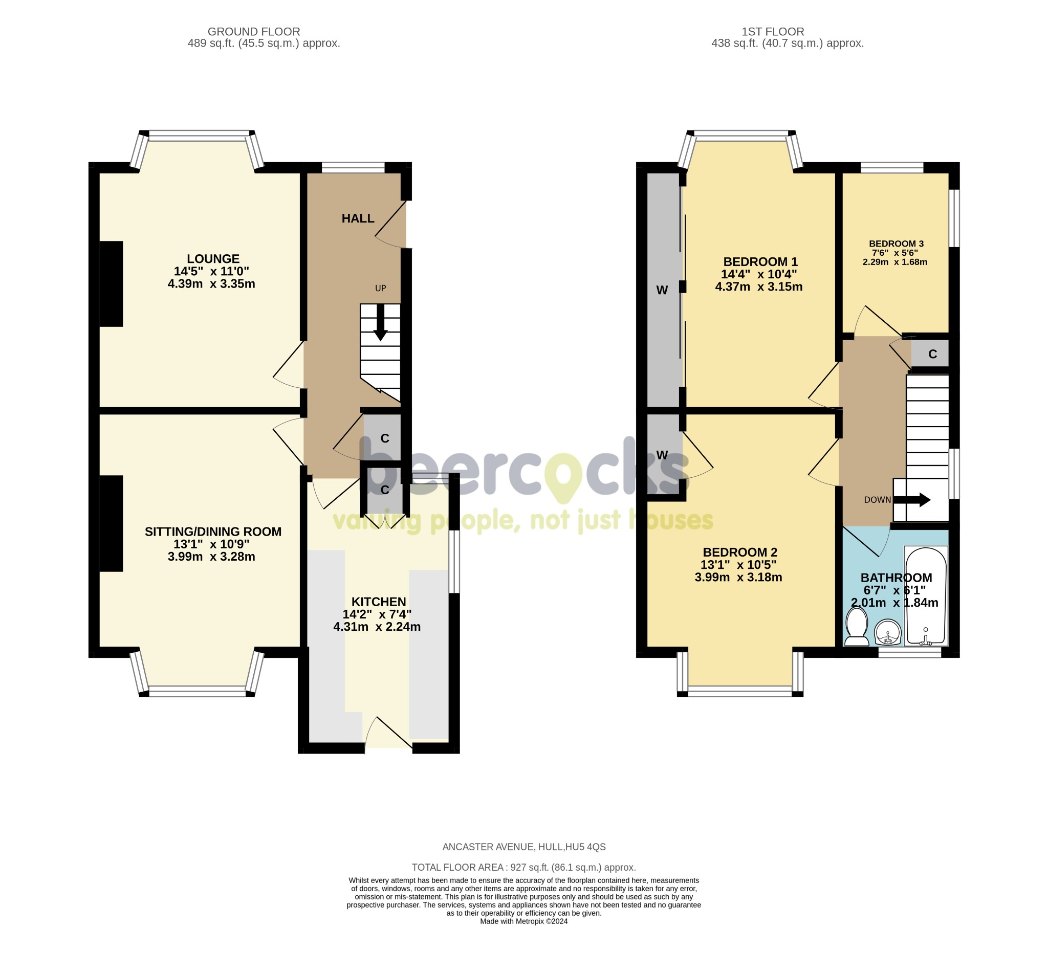 3 bed end of terrace house for sale in Ancaster Avenue, Hull - Property Floorplan