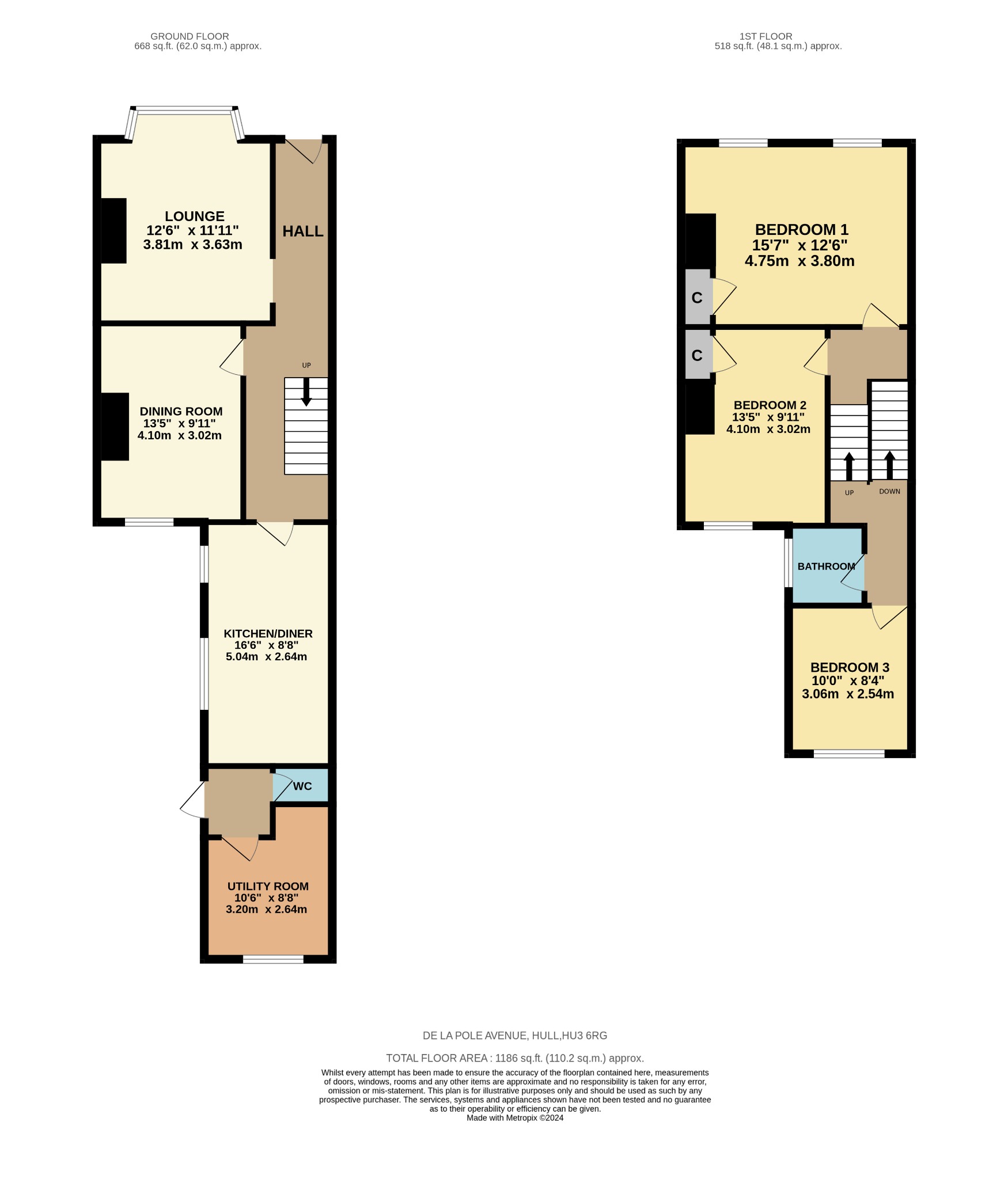 3 bed semi-detached house for sale in De la Pole Avenue, Hull - Property Floorplan