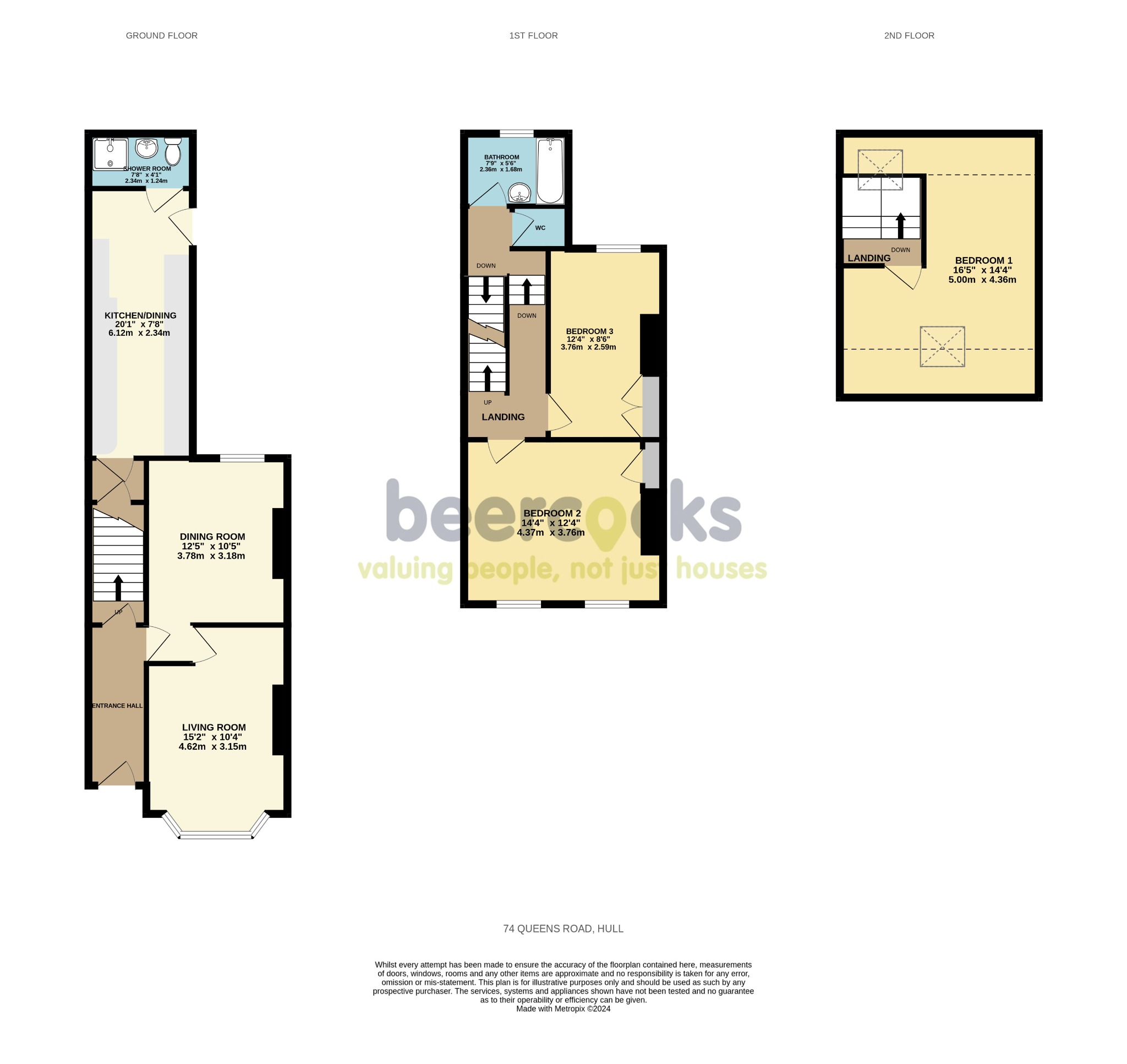3 bed terraced house for sale in Queens Road, Hull - Property Floorplan