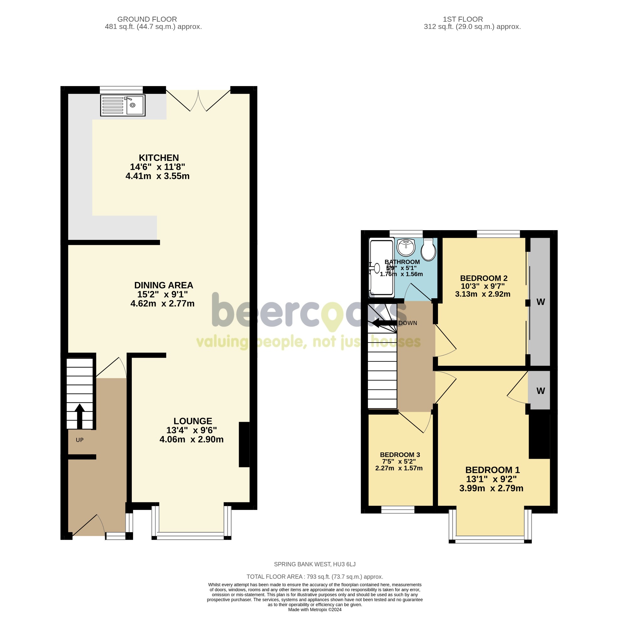 3 bed terraced house for sale in Spring Bank West, Hull - Property Floorplan