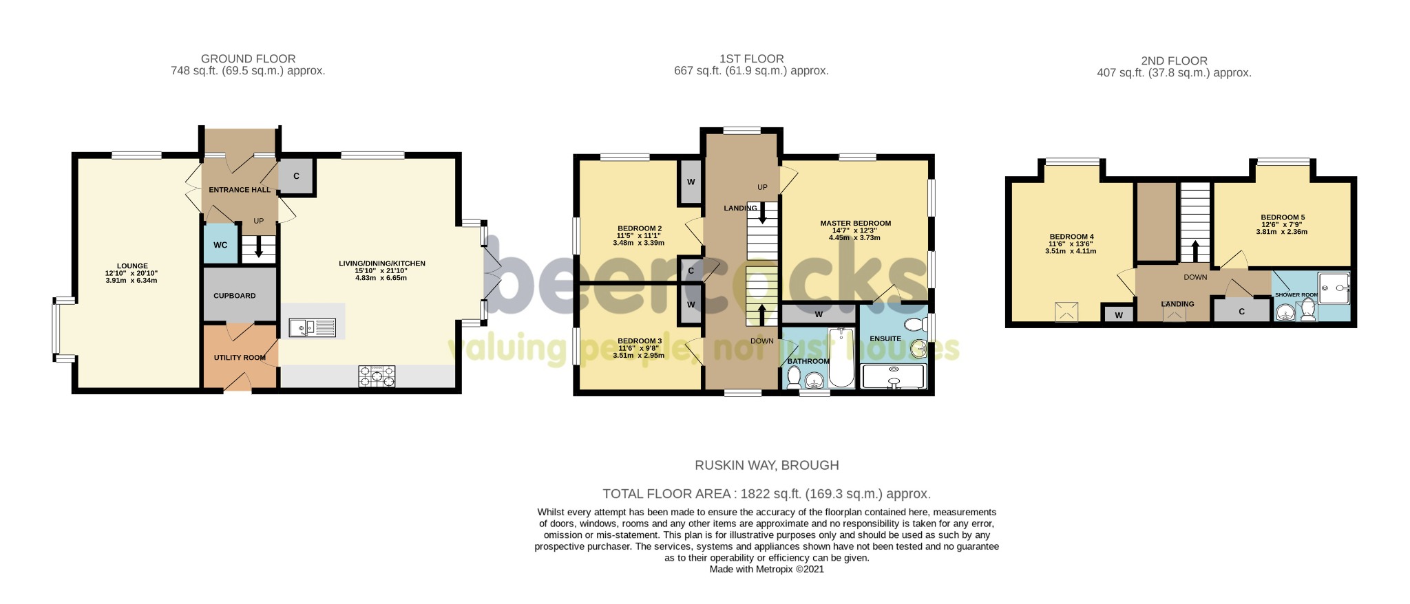 5 bed detached house for sale in Ruskin Way, Brough - Property Floorplan